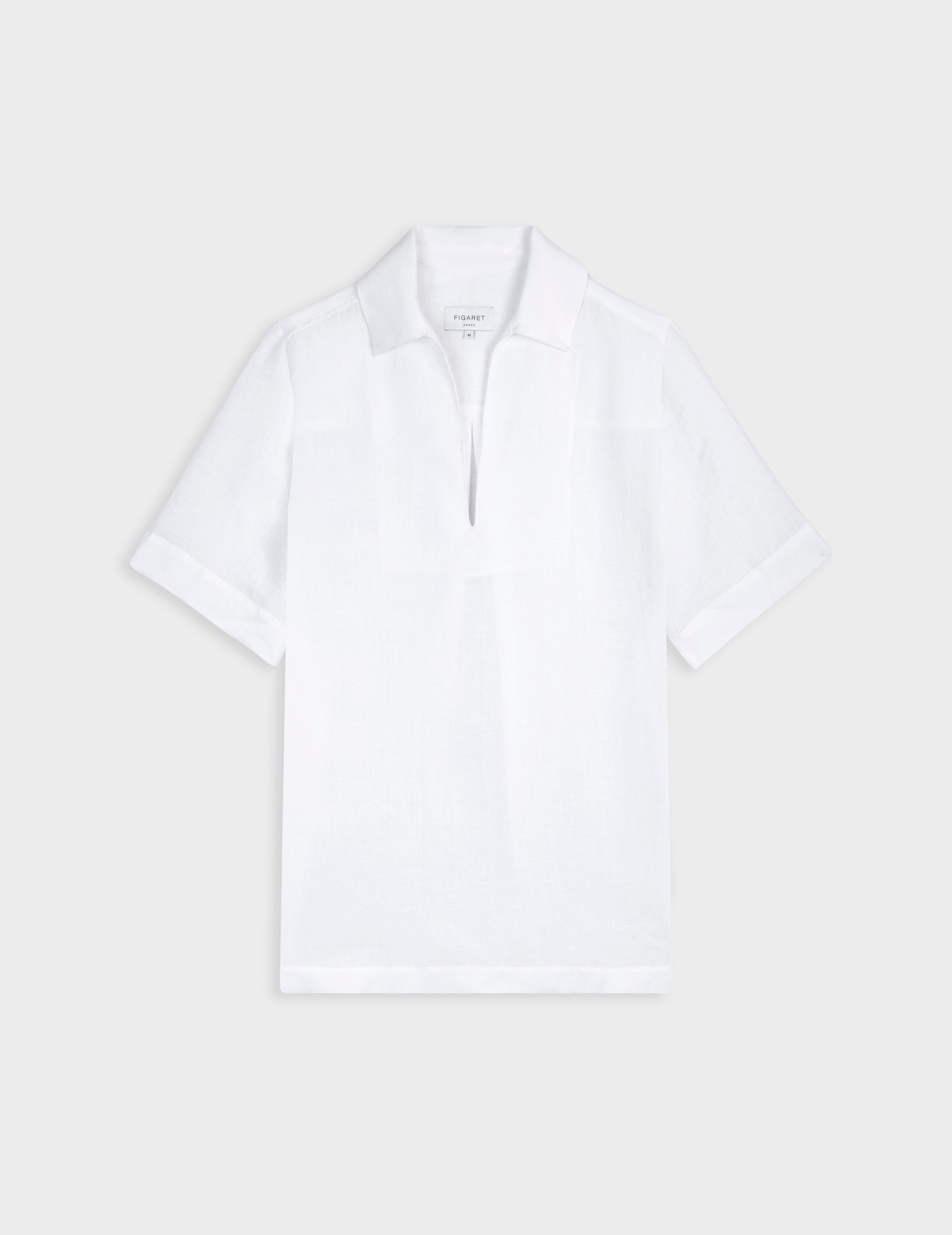 White linen Nadia blouse - Linen - V Collar