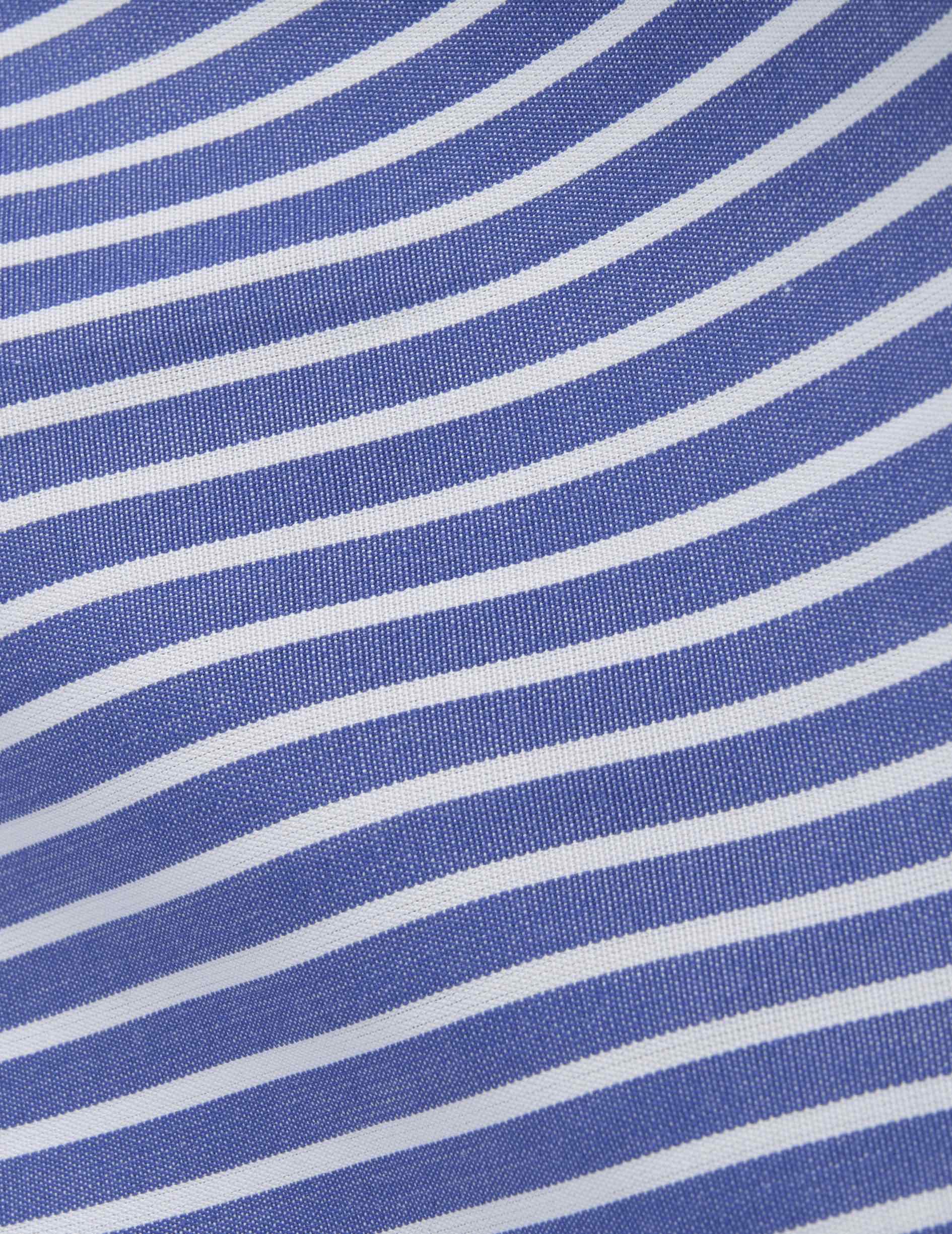 Naéline Blue hidden button placket shirt - Popeline - Chemise Collar