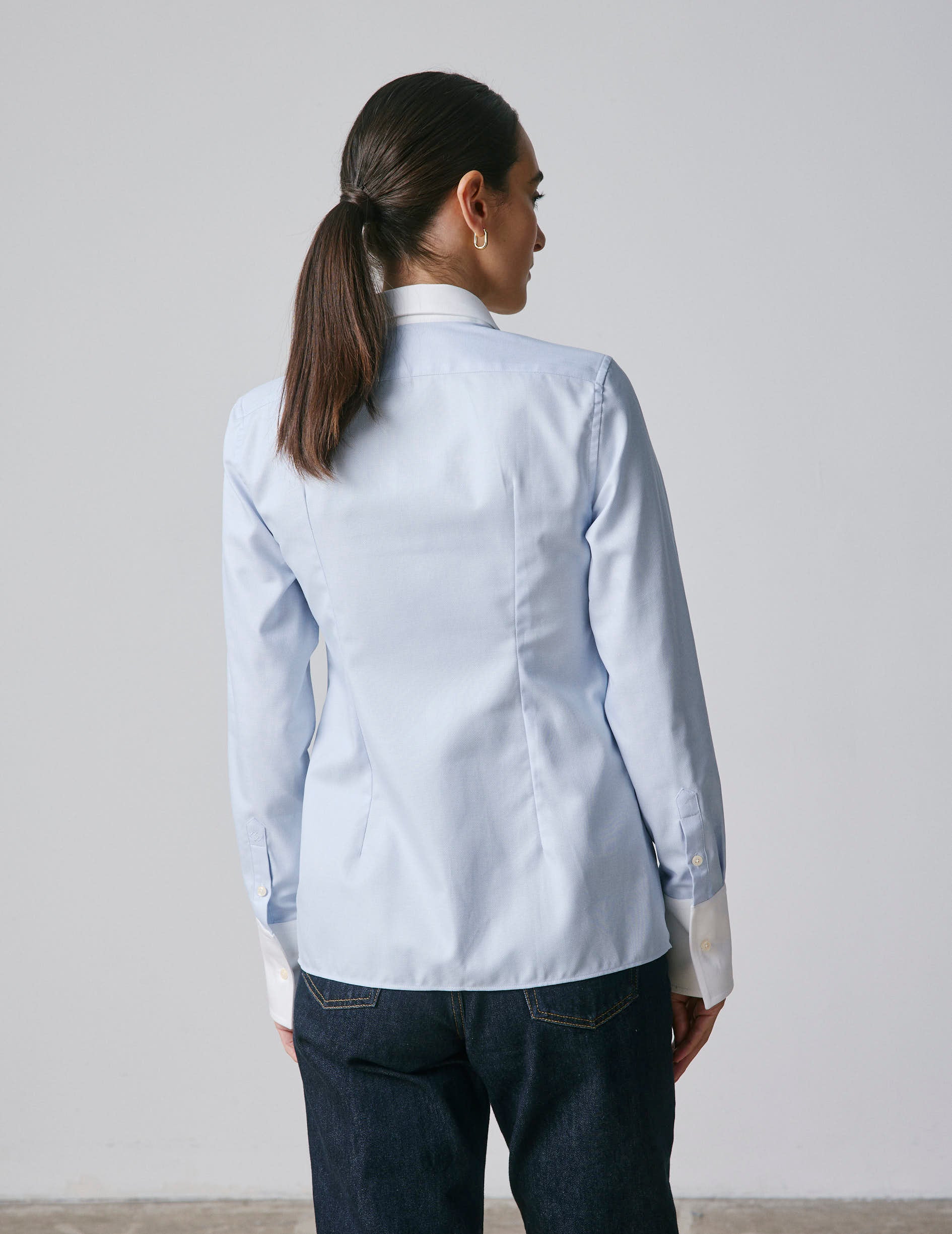 Blue Naomie shirt - Dobby - Shirt Collar