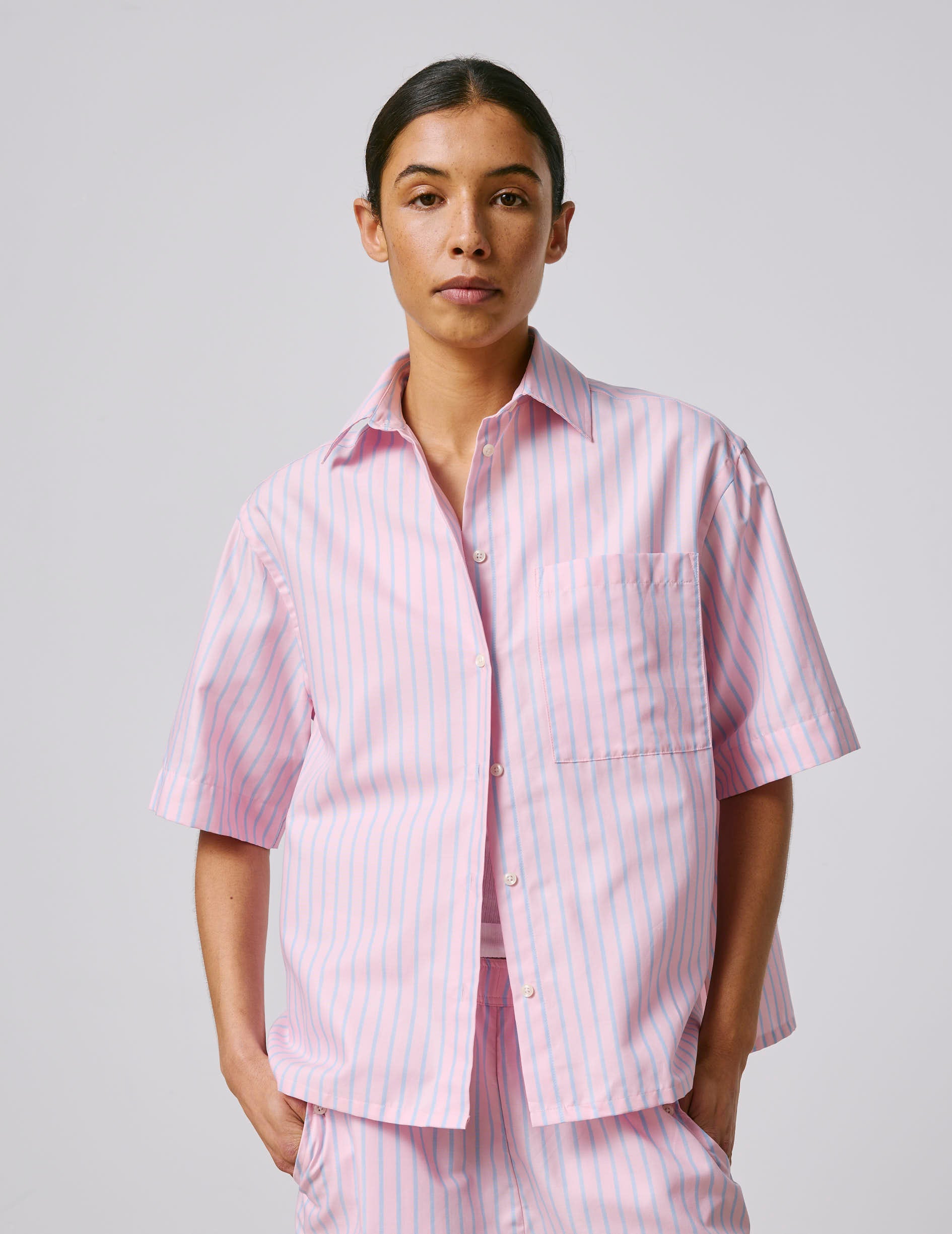 Chemise Natasha rose - Oxford - Col Chemise