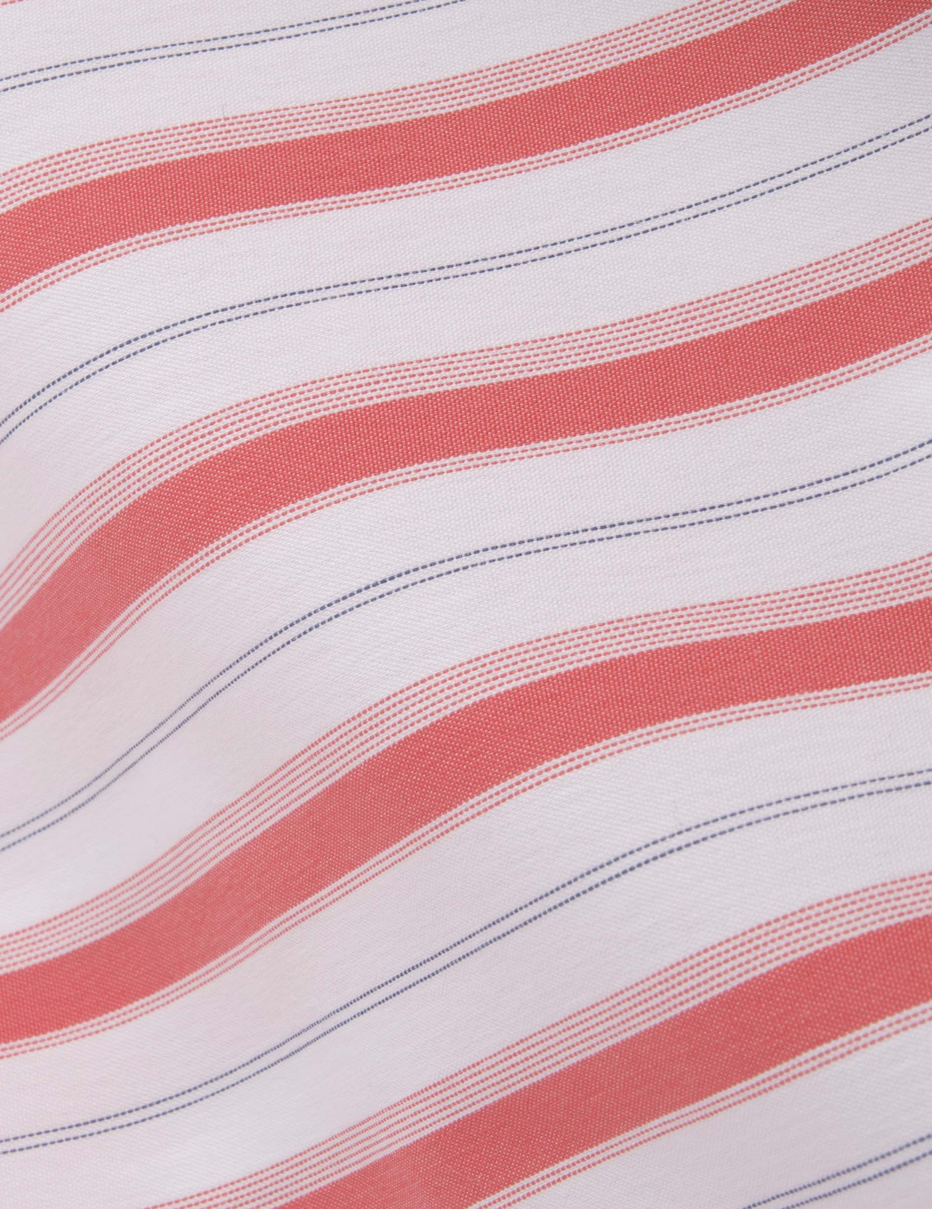 Chemise Nesrine rayée corail - Popeline - Col Chemise