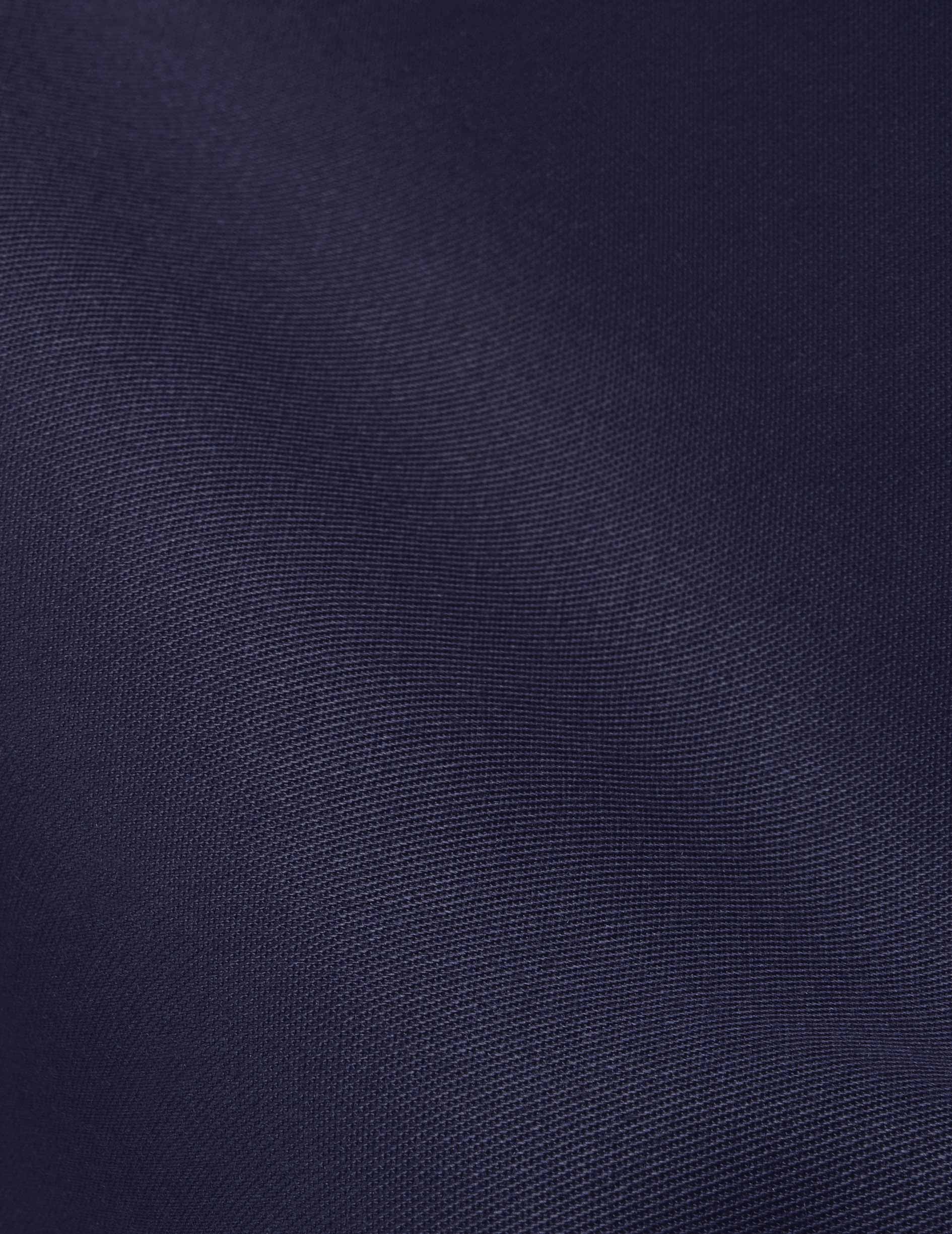 Chemise popover Nessa rayée bleu marine - Twill - Col Officier en pointe déportée