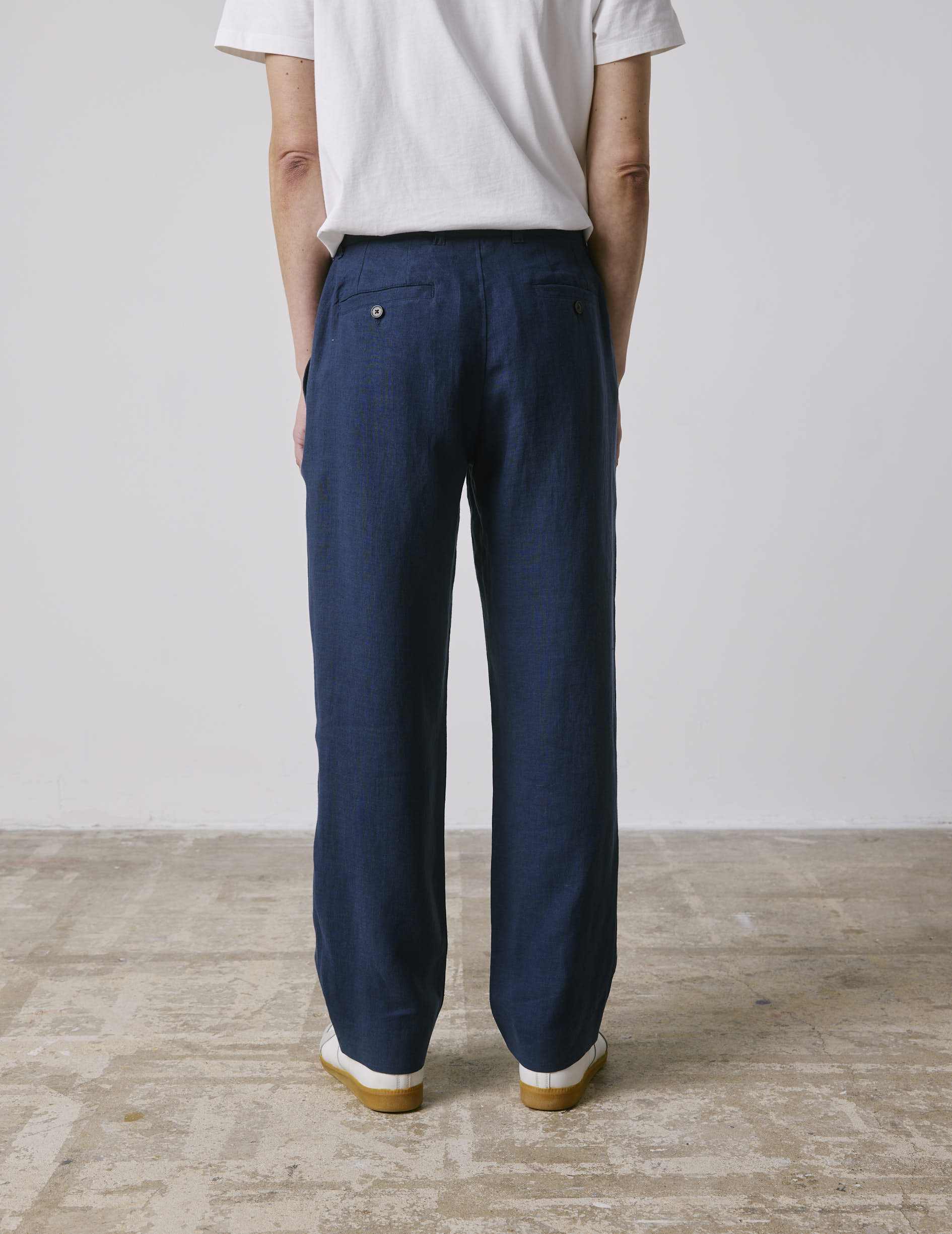 Pantalon Nicolaï en lin marine