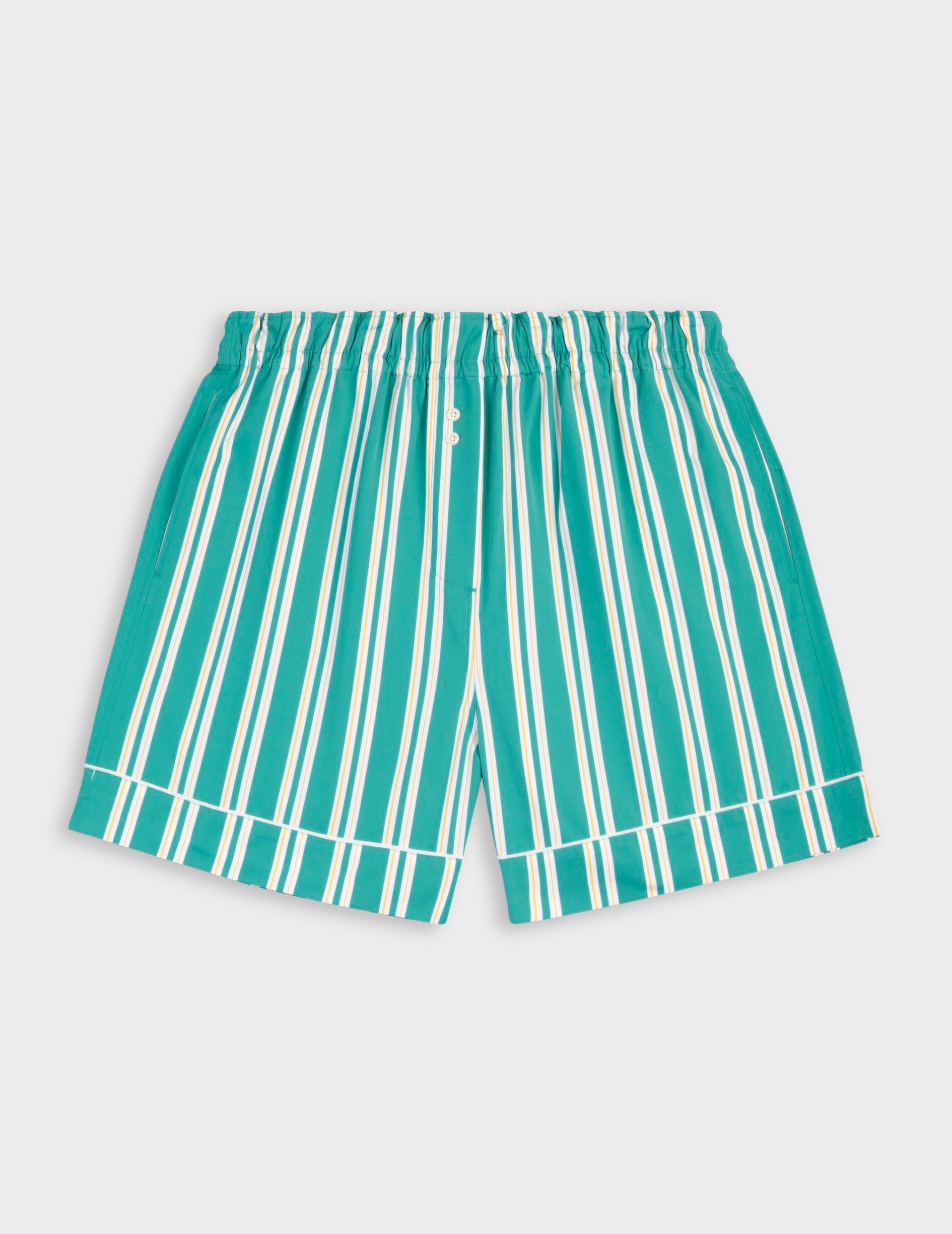 Short Nina en popeline rayée verte