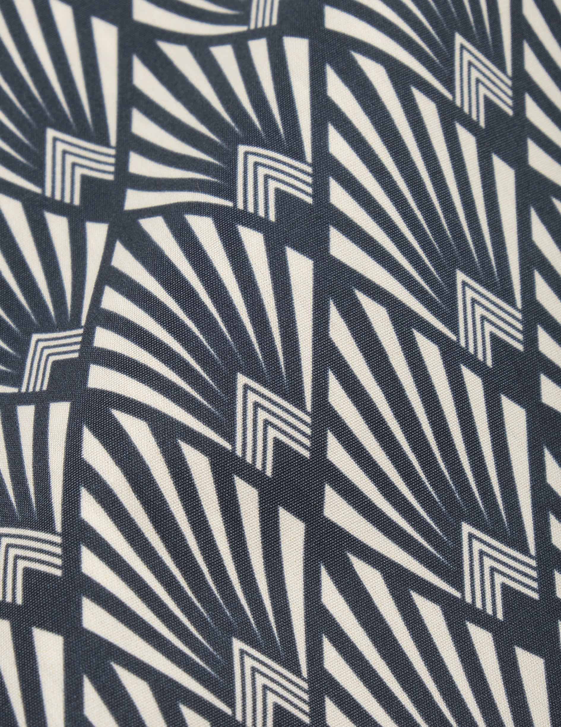 Chemise Nolhann manches courtes imprimée bleue - Popeline - Col Français