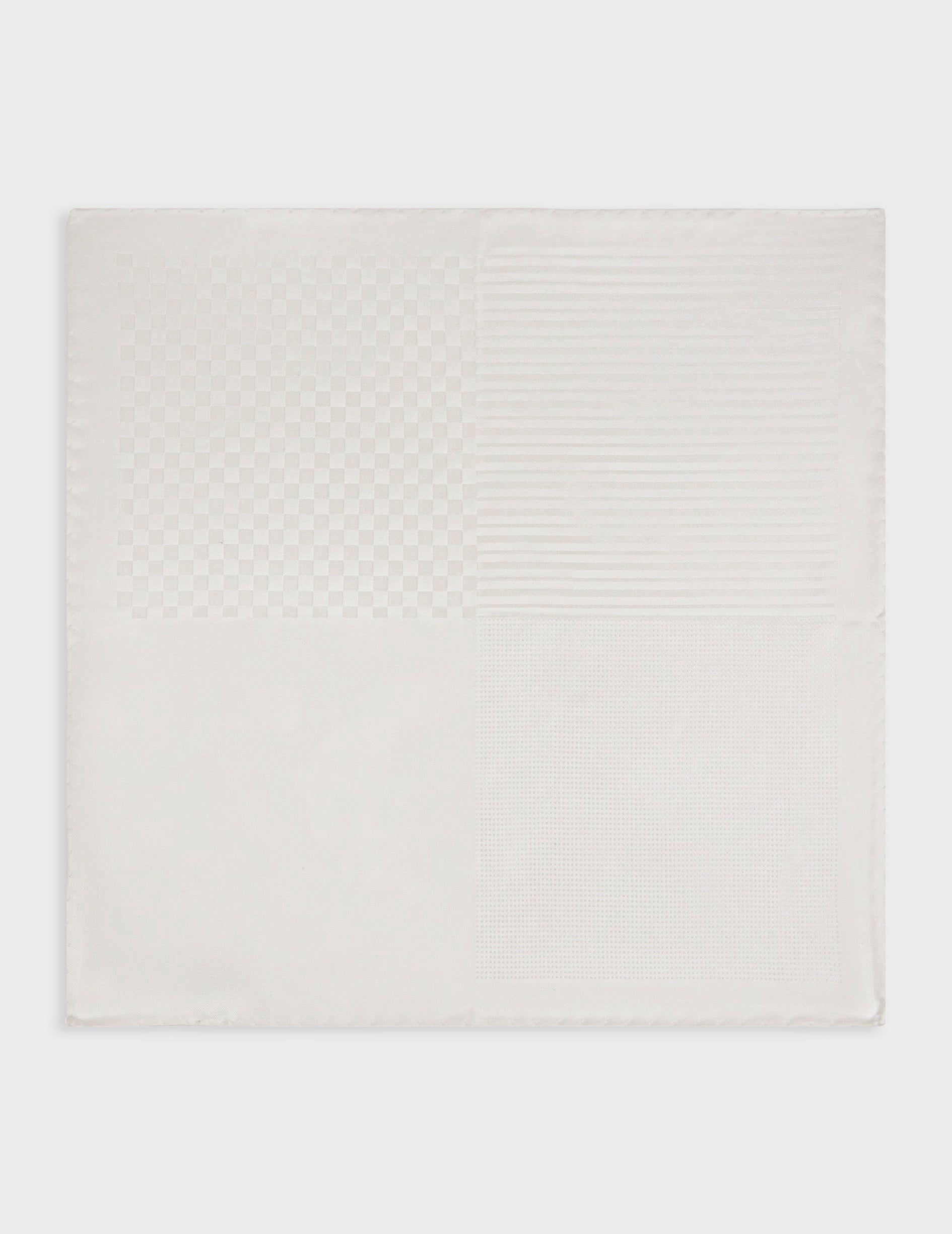 Ecru silk pocket square