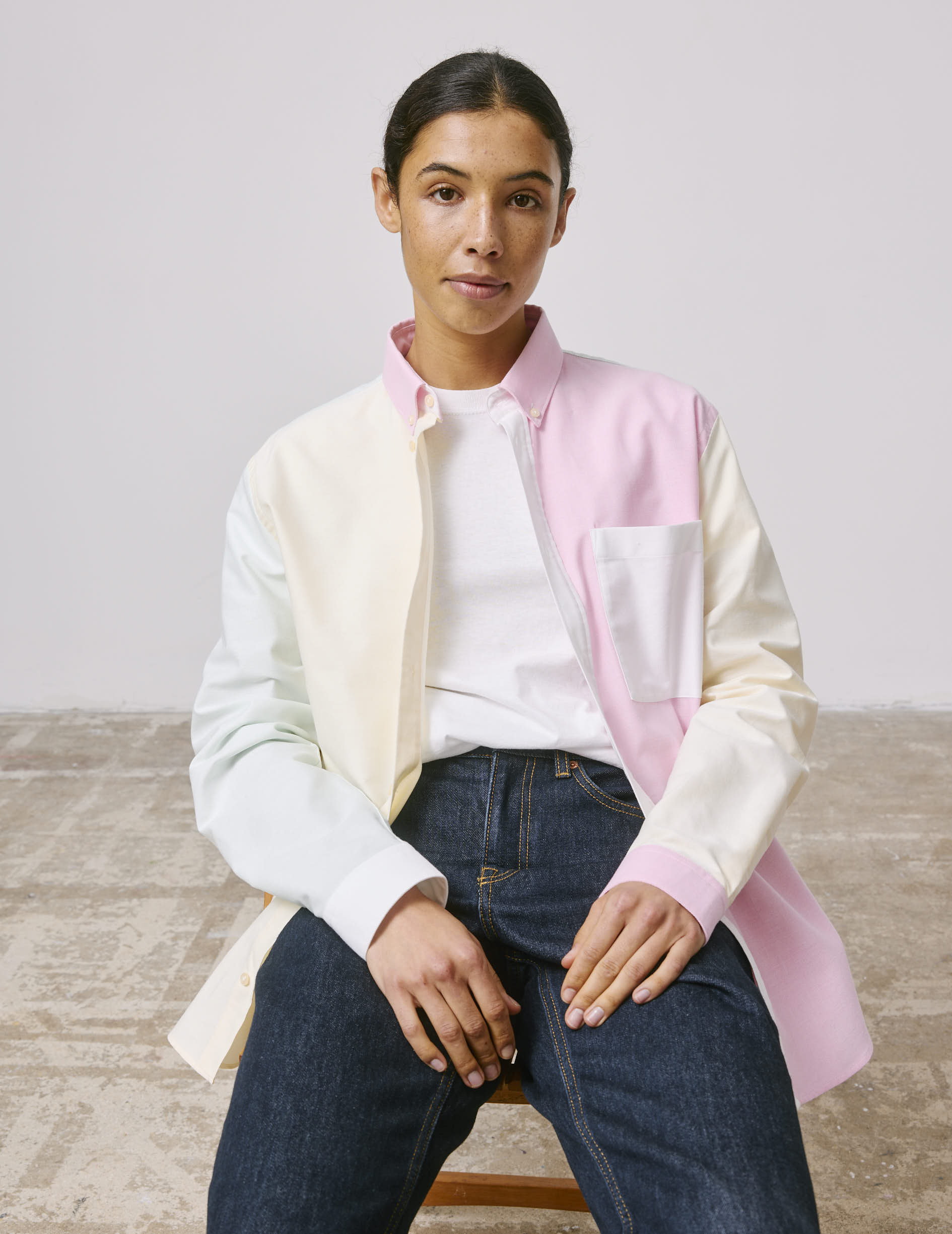 Fun shirt William verte claire - Oxford - Col Américain