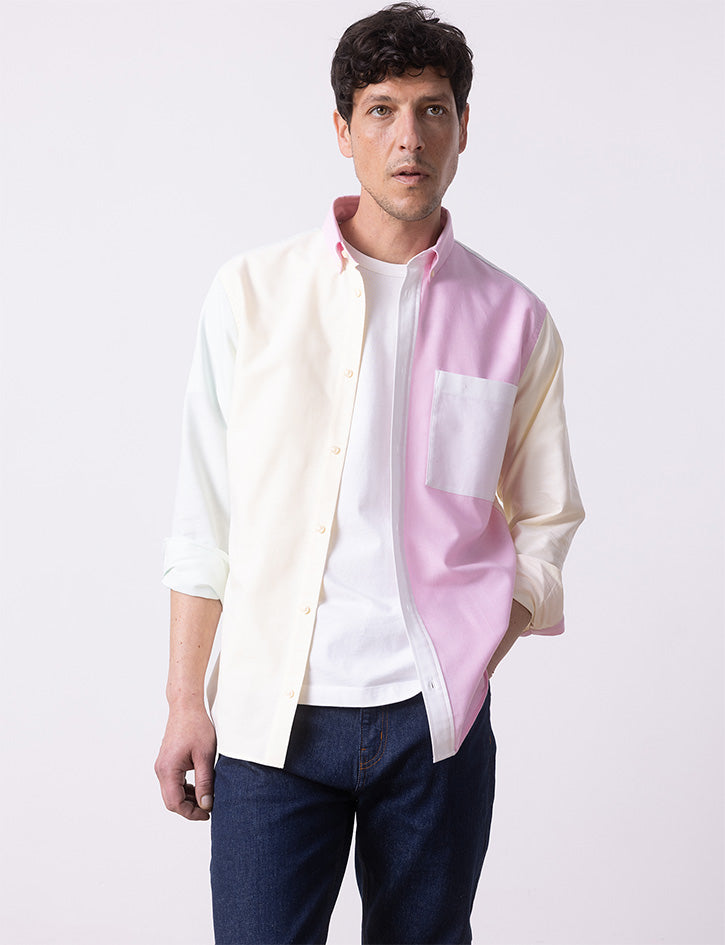 Fun shirt William verte claire - Oxford - Col Américain