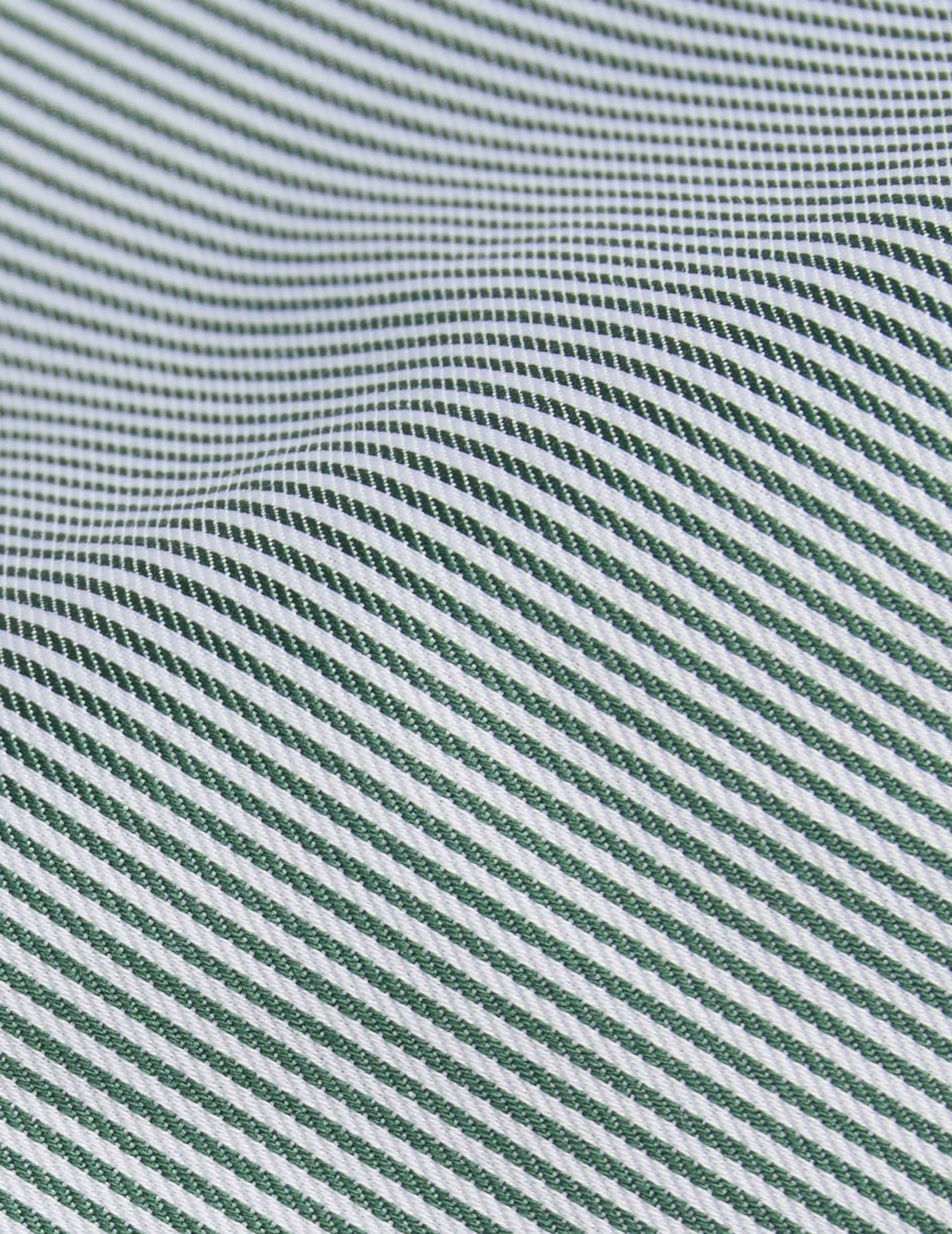 Chemise classique Voyage rayée verte - Twill - Col Américain
