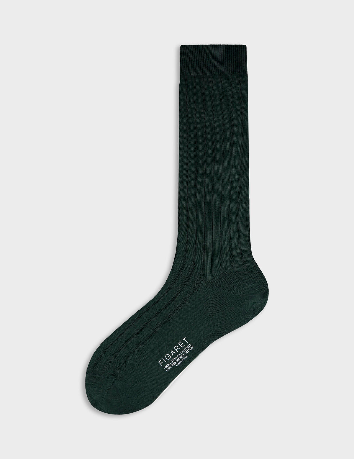 Chaussettes côtelées unies vert