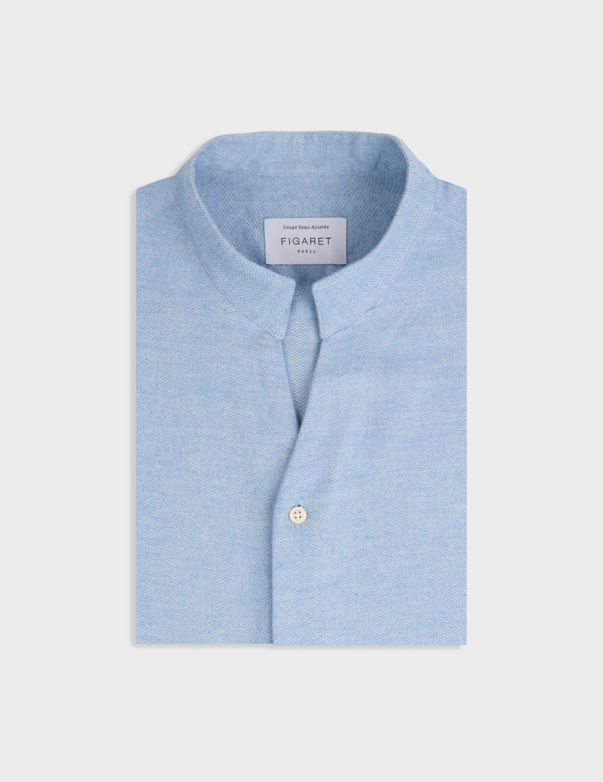 Chemise Carl en flanelle bleu clair - Flanelle - Col Carl