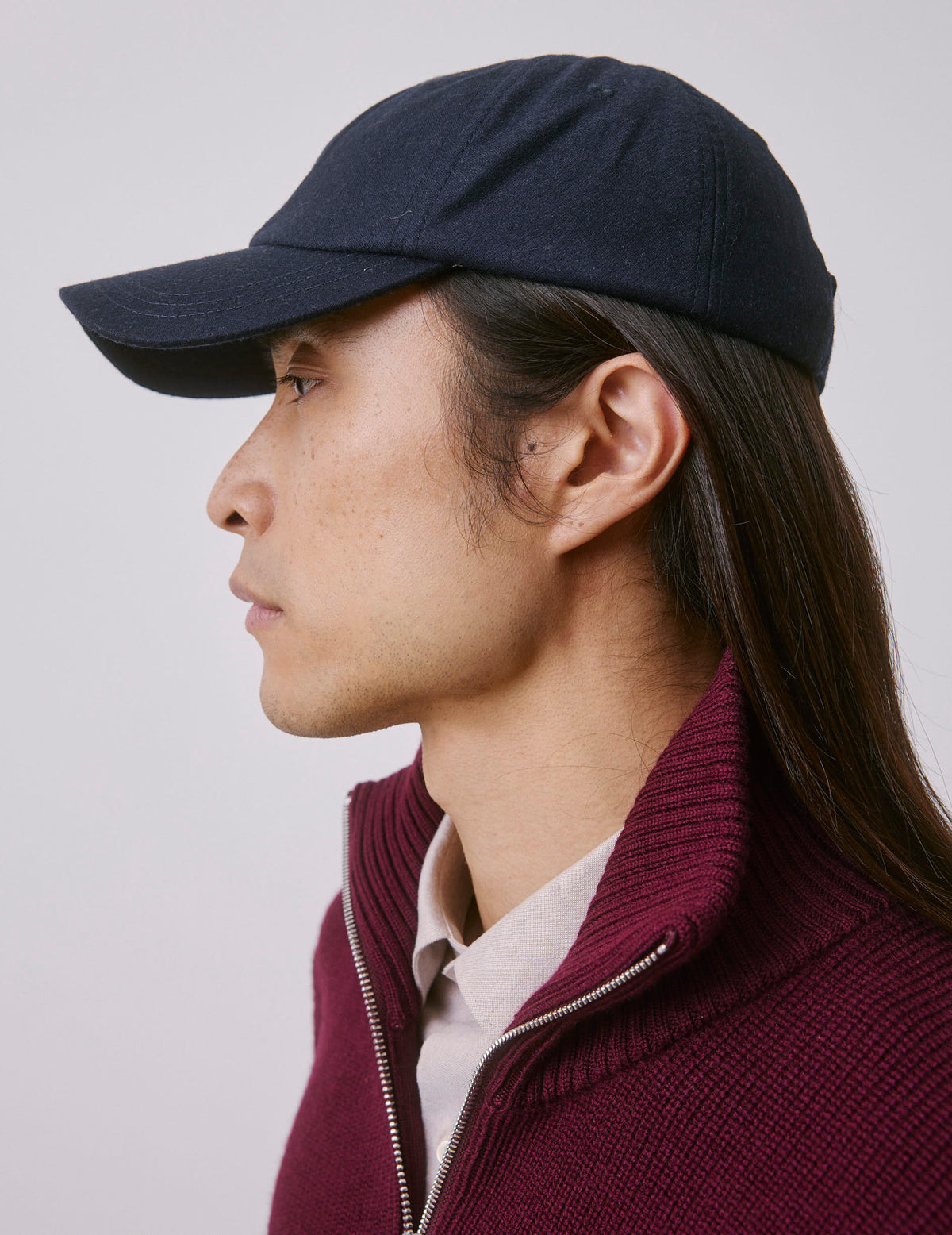 Casquette en toile de laine marine