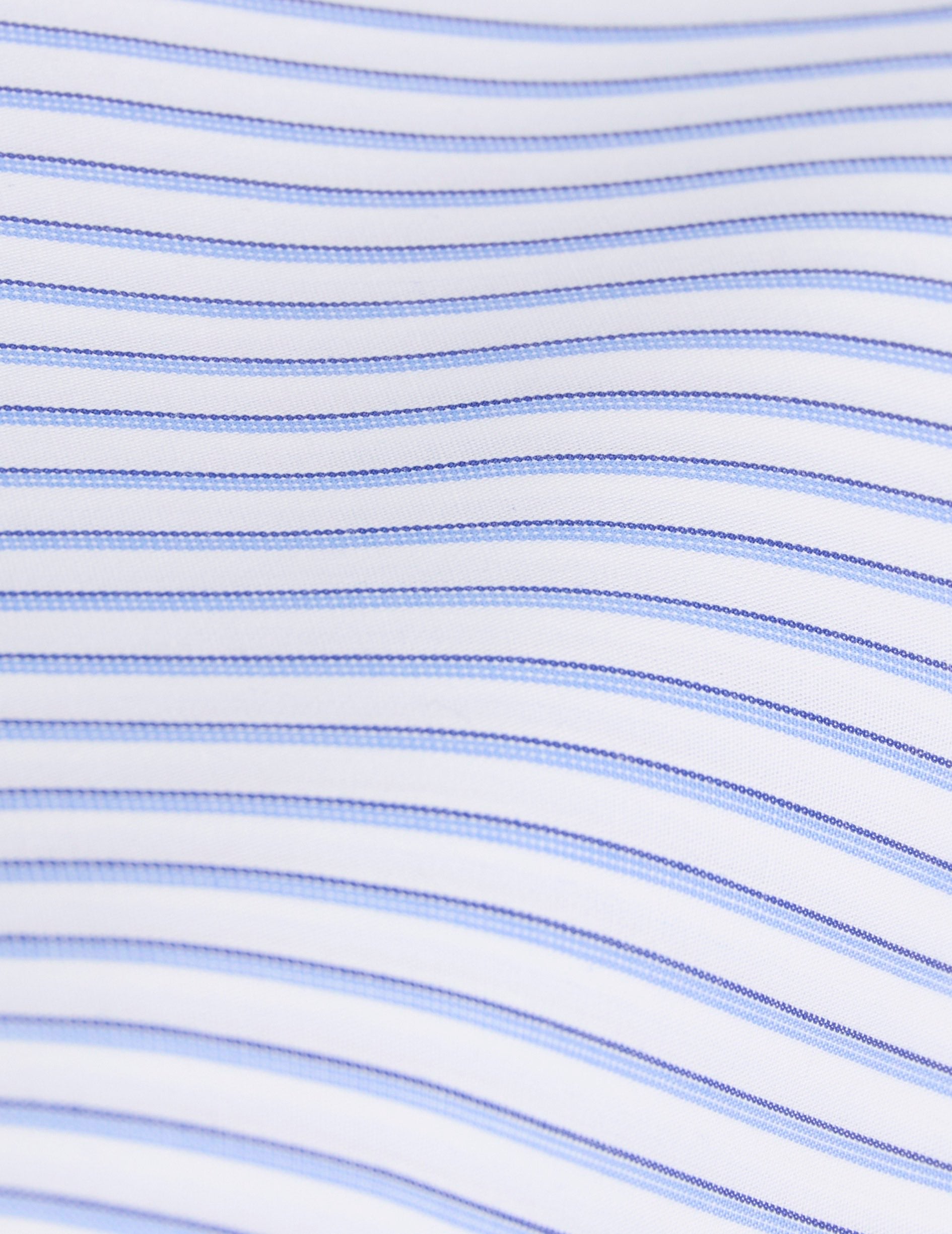 Chemise ajustée rayée bleue - Popeline - Col Figaret
