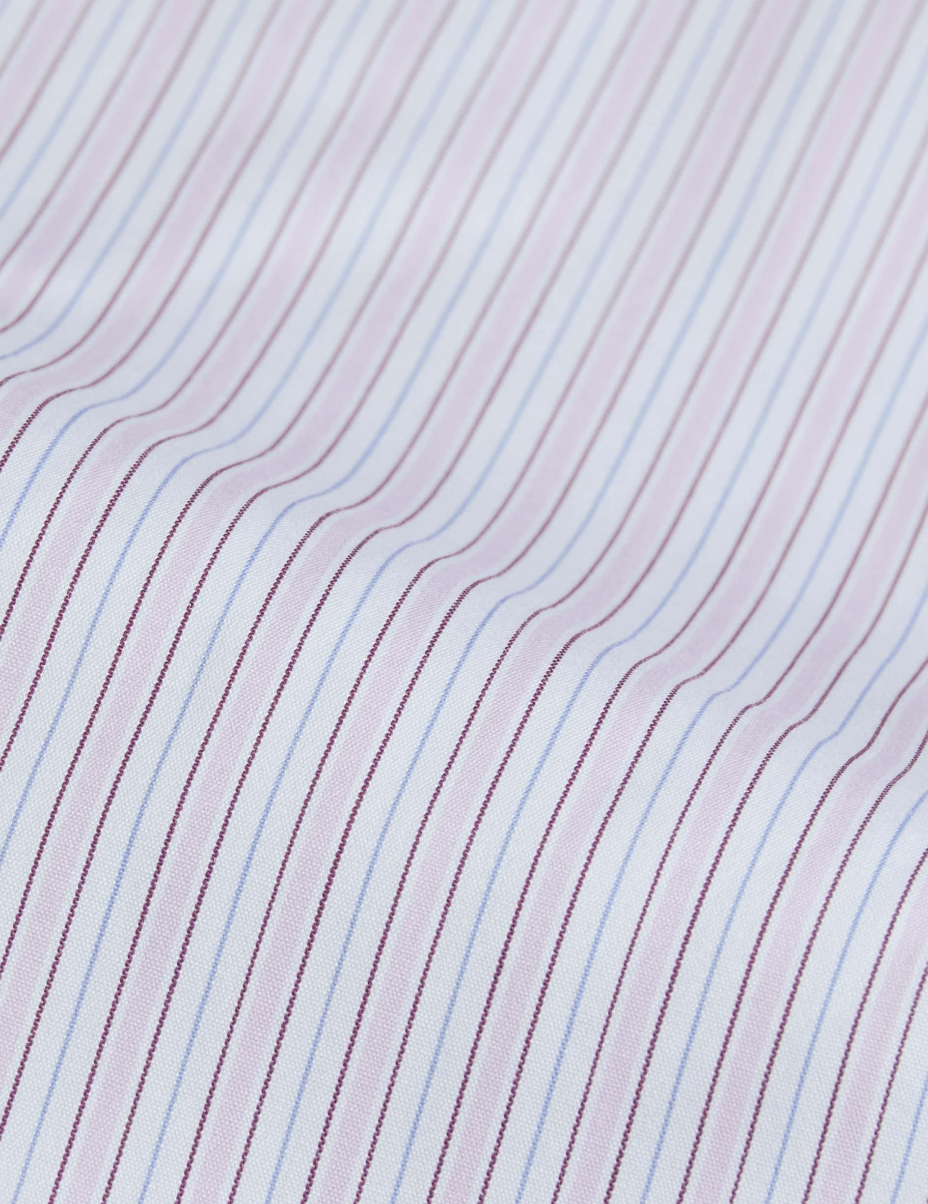 Chemise ajustée rayée rose - Popeline - Col Figaret