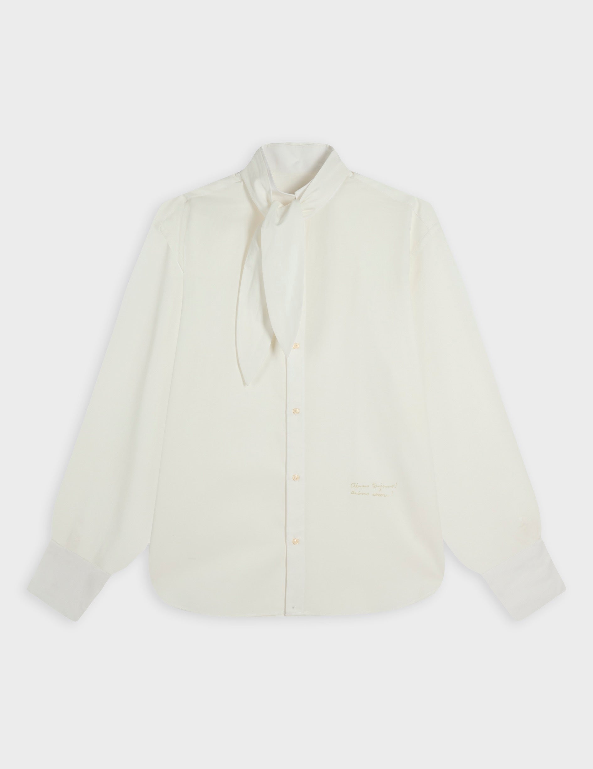Chemise mixte Victor écrue - Lyocell - Col Lavallière