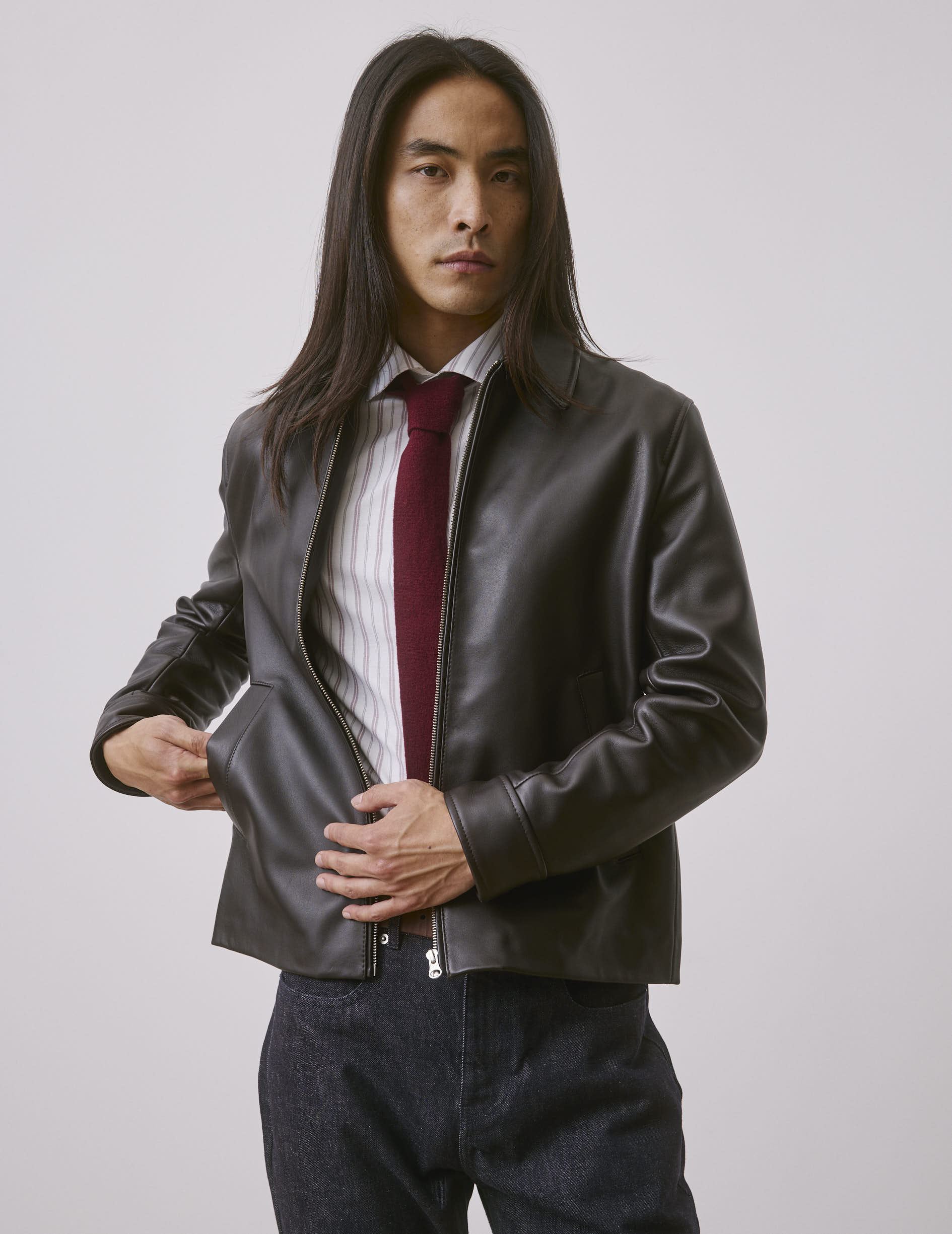 Brown leather Hunter jacket