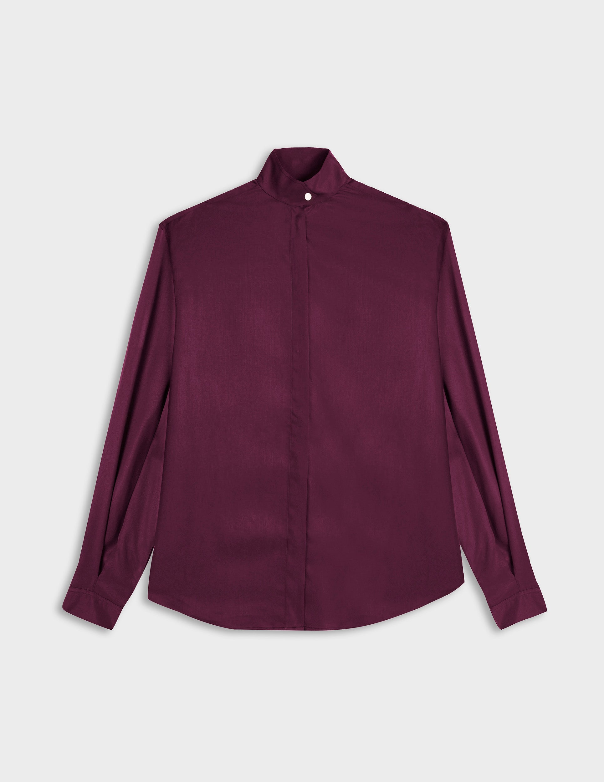 Chemise Innaée en lyocell bordeaux - Lyocell - Col Droit montant pointe