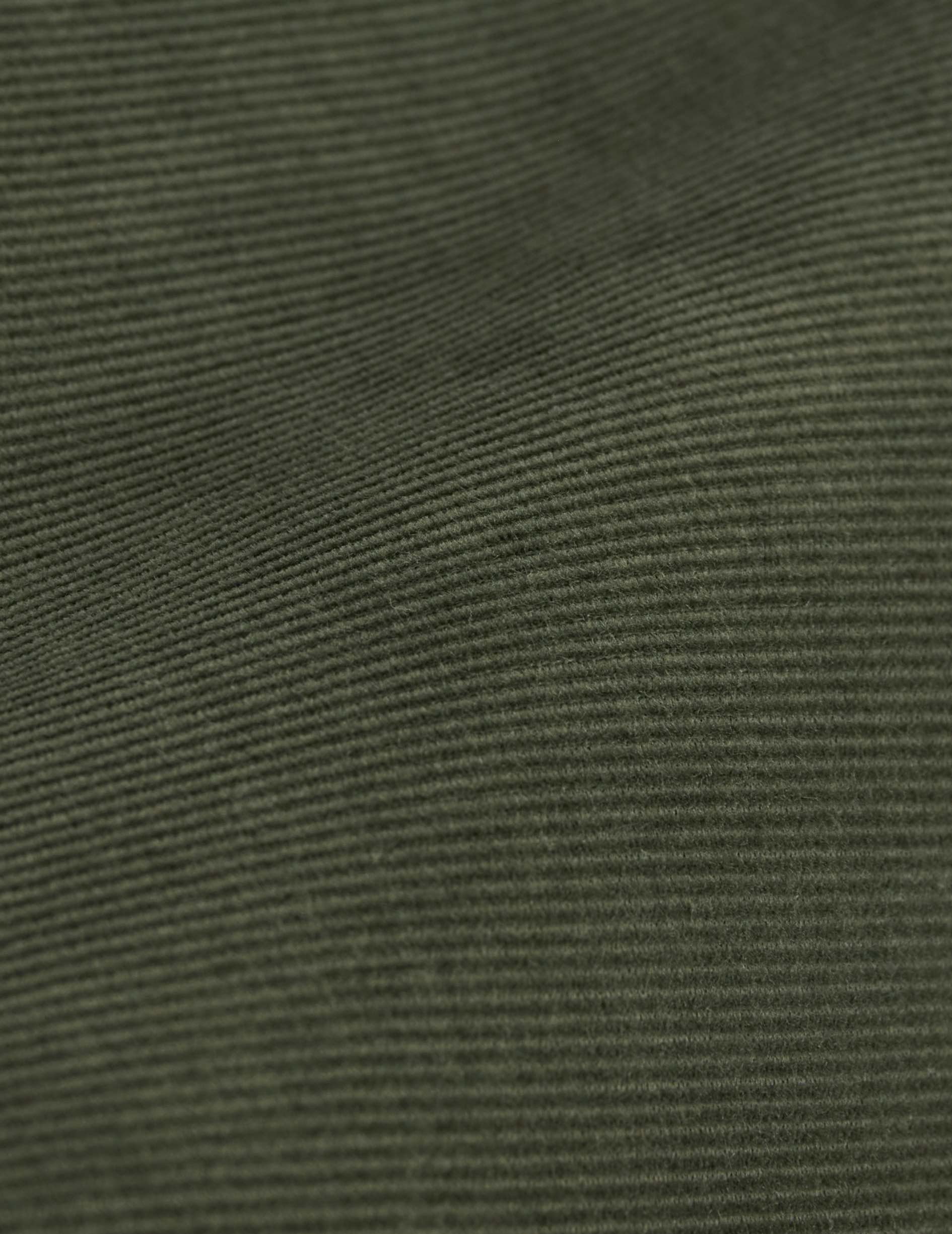 Chemise mixte "Je t'aime" en velours kaki - Velours - Col Figaret