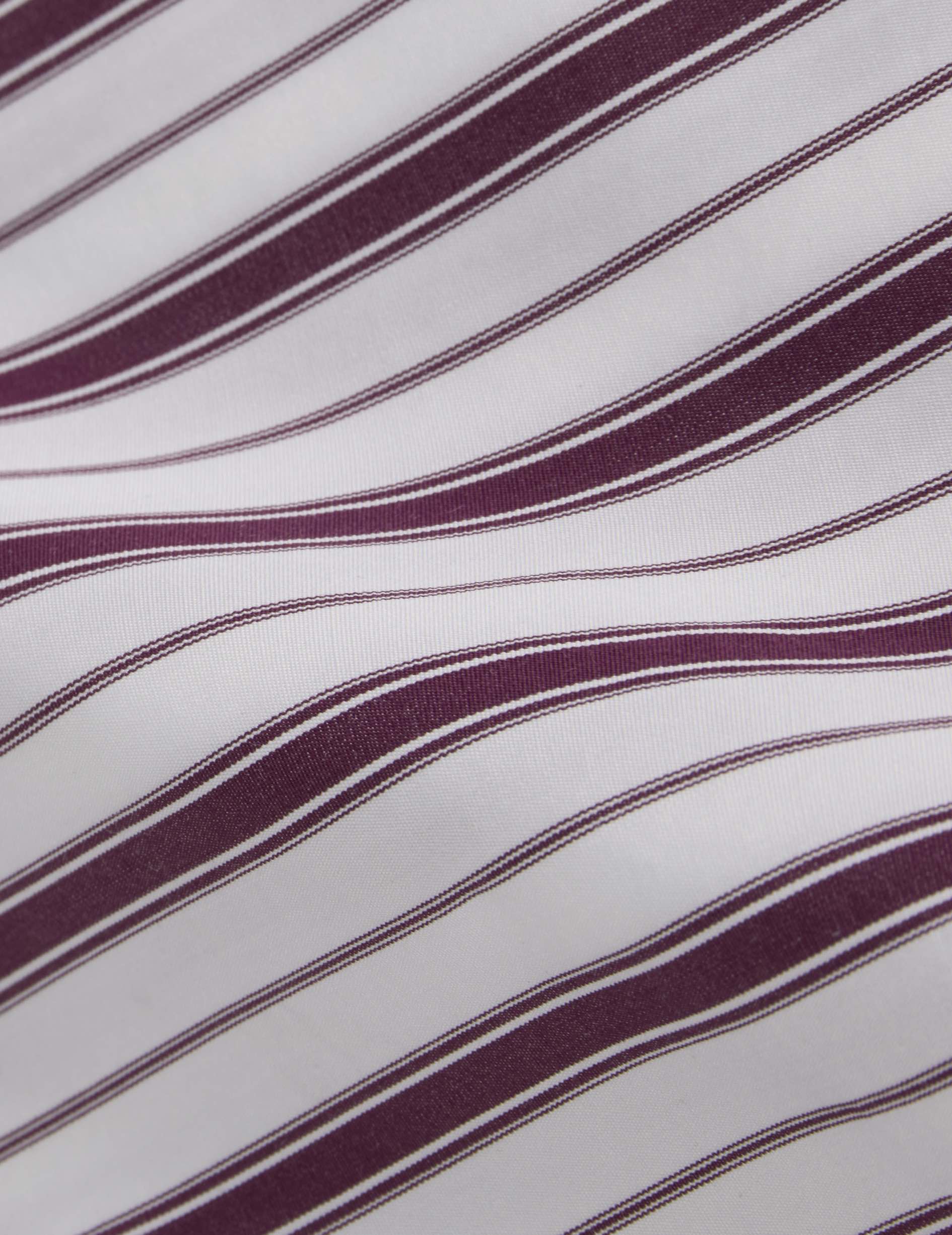 Chemise Margaux rayée bordeaux - Popeline - Col Lavallière