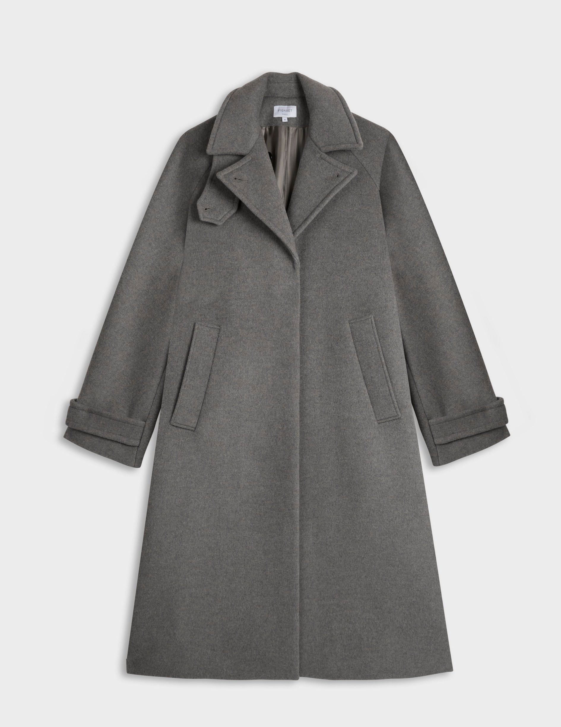 Manteau Marielle en laine taupe