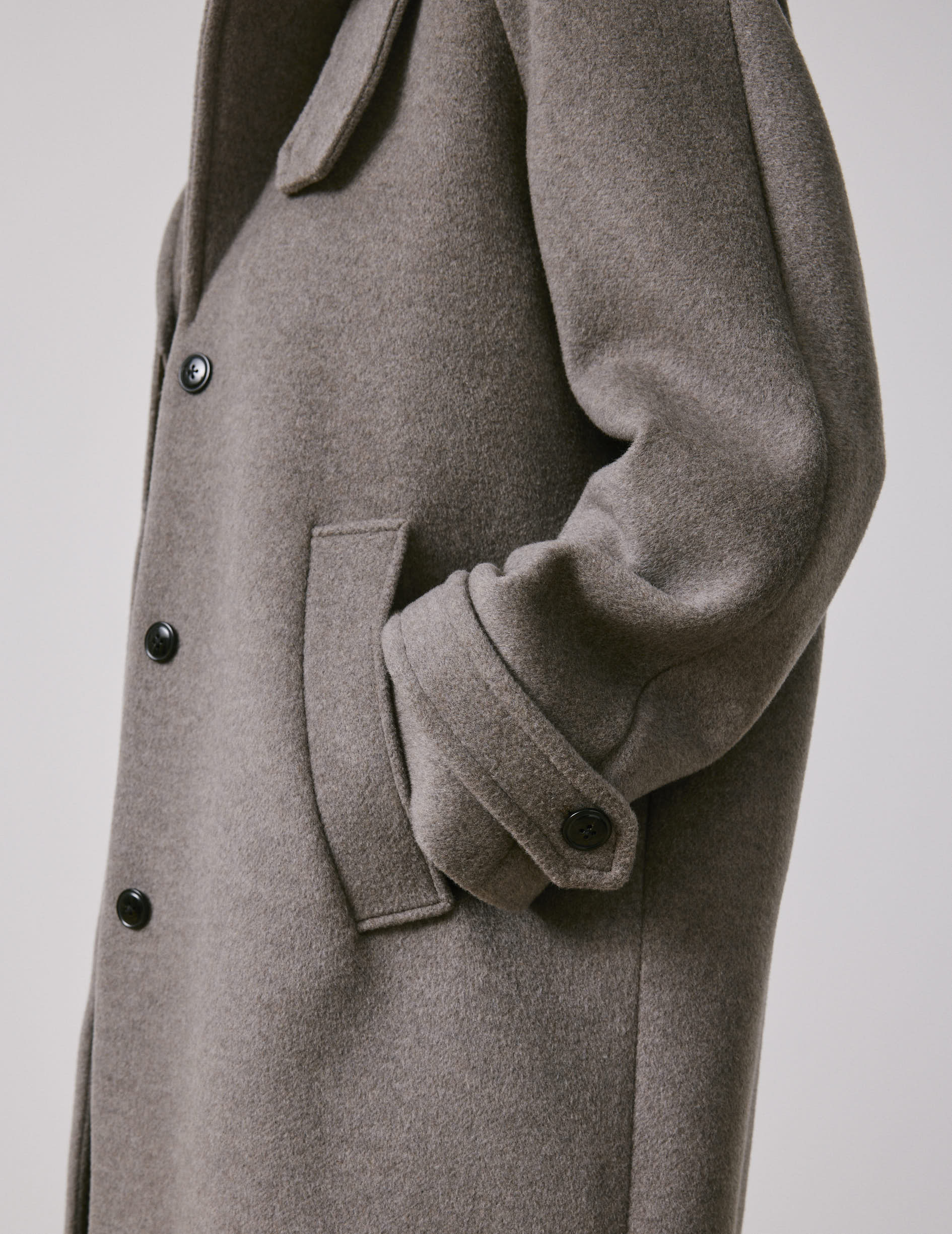Manteau Marielle en laine taupe