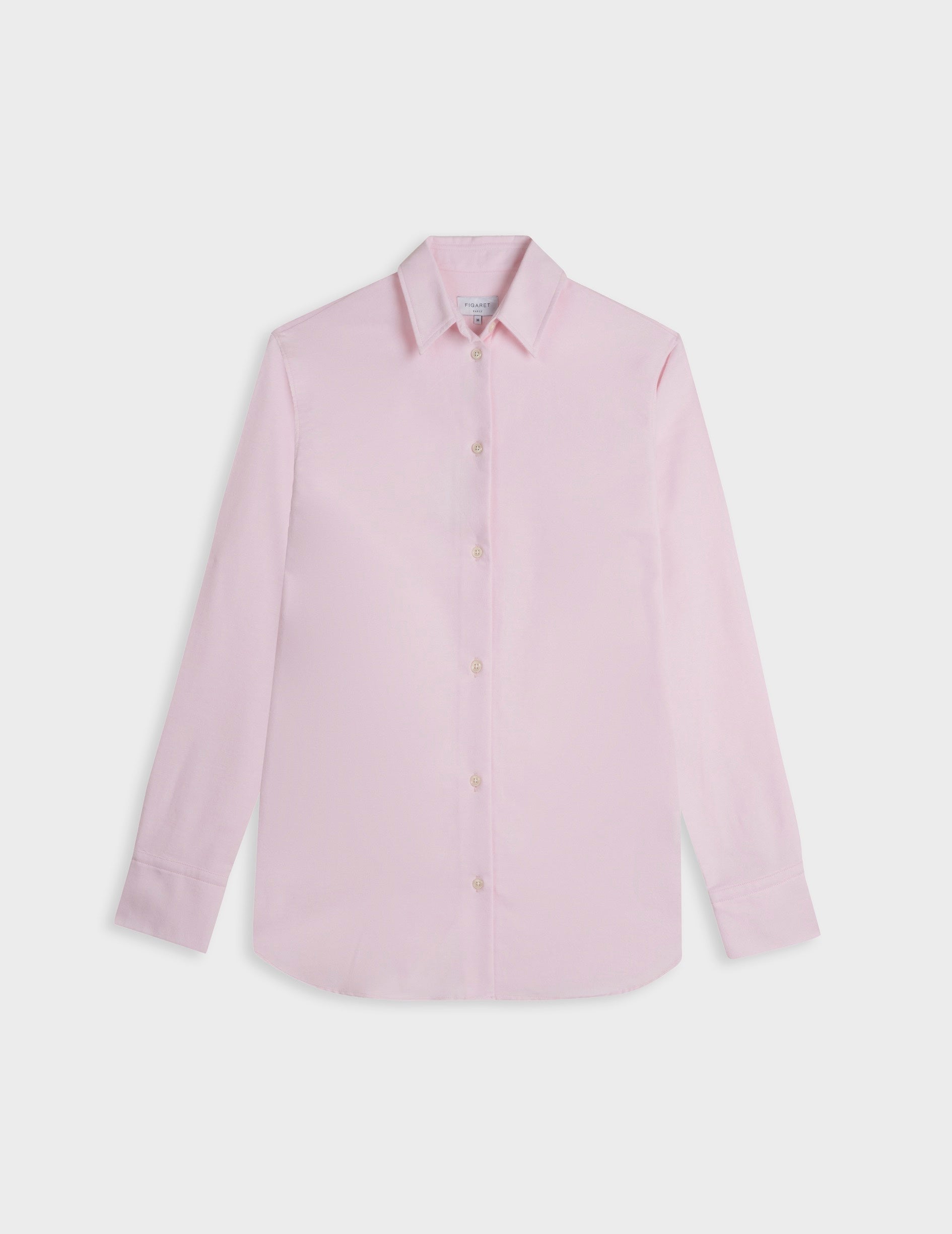 Chemise Marion rose - Oxford gratté - Col Chemise