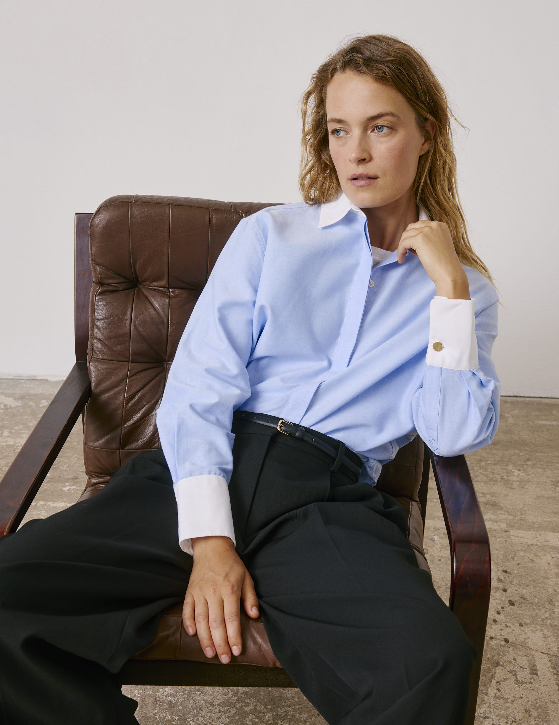 Chemise Mathéa bleue - Oxford - Col Chemise