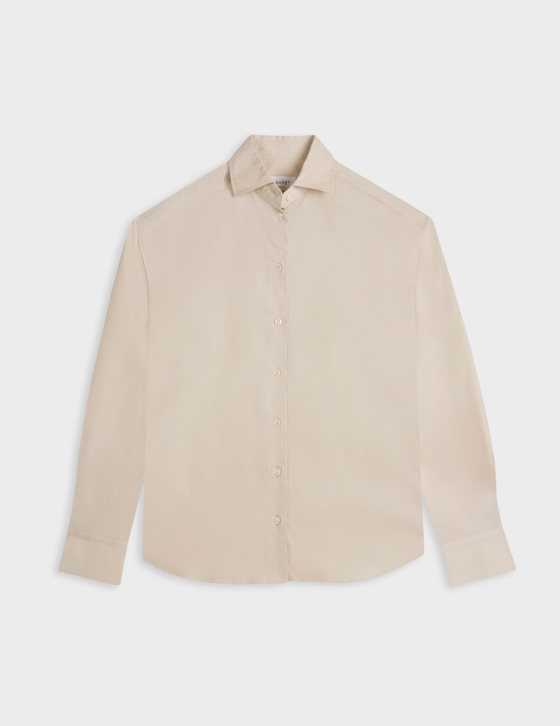 Chemise Mélinda beige - Popeline - Col Italien