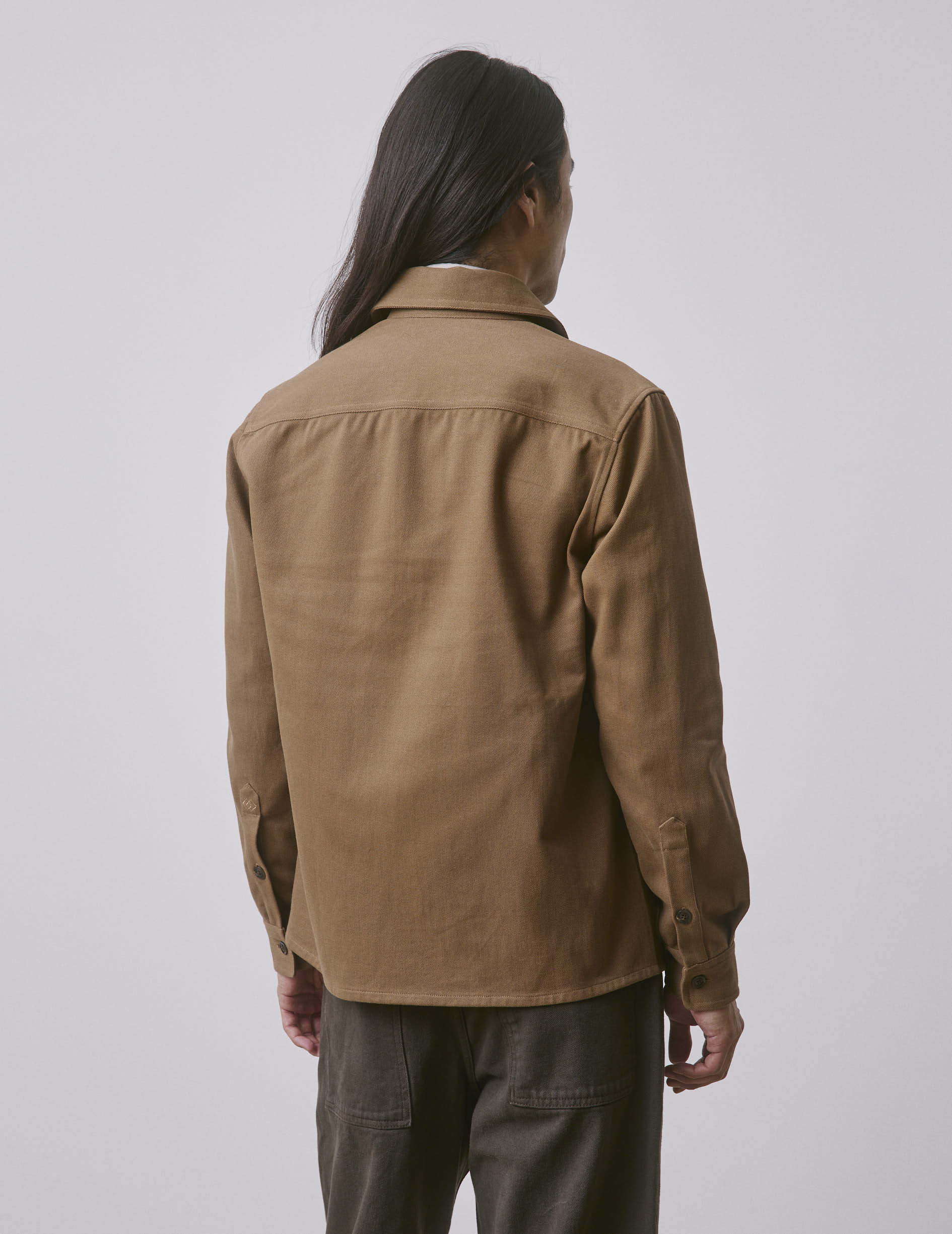 Surchemise Milan camel - Twill - Col Chemise
