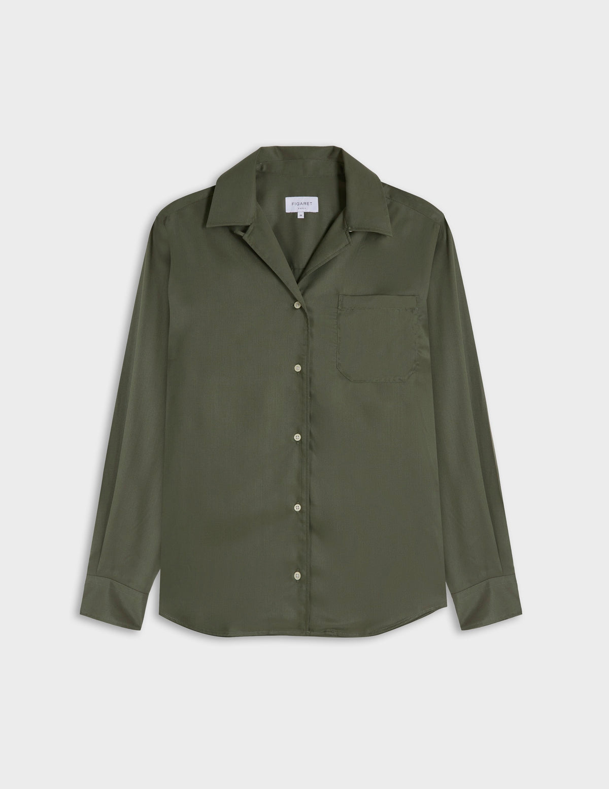 Chemise Nancy en lyocell vert - Lyocell - Col Cubain avec bride
