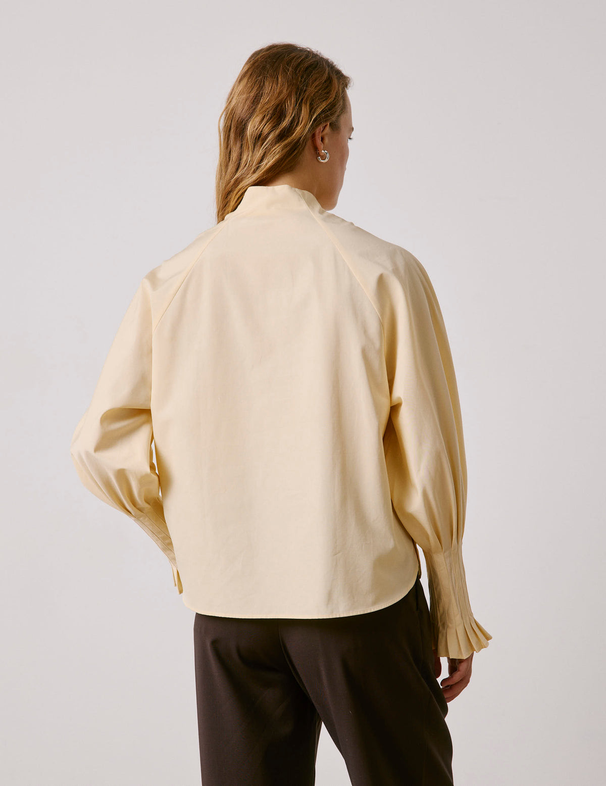 Blouse Paolina jaune - Popeline - Col Droit montant