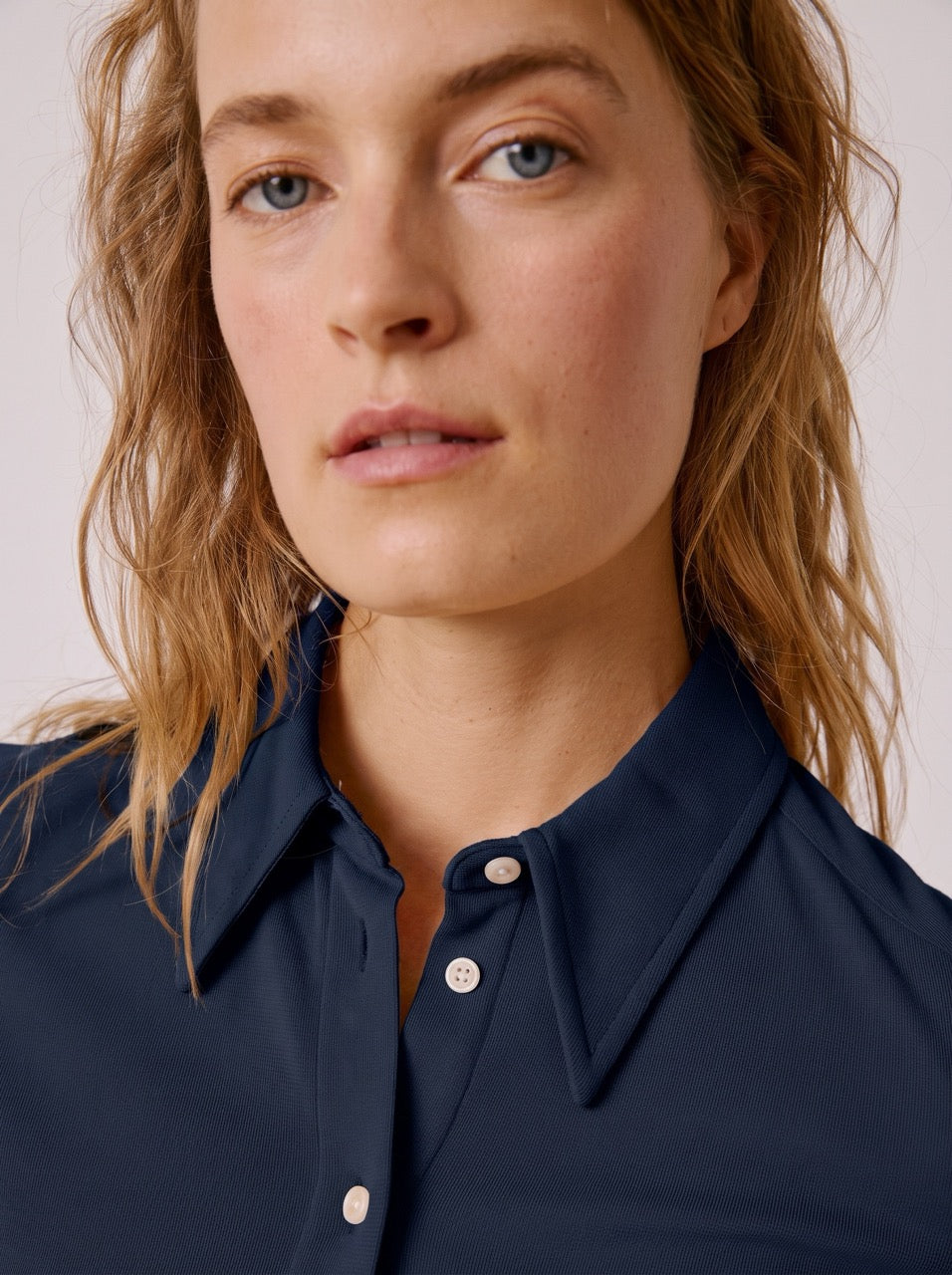 Chemise Peppa en jersey bleu marine - Viscose - Col Long