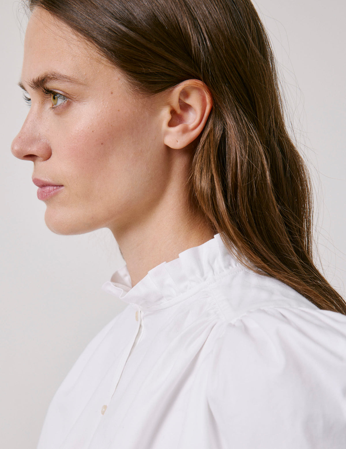 Blouse Phillie blanche - Twill - Col Victorien