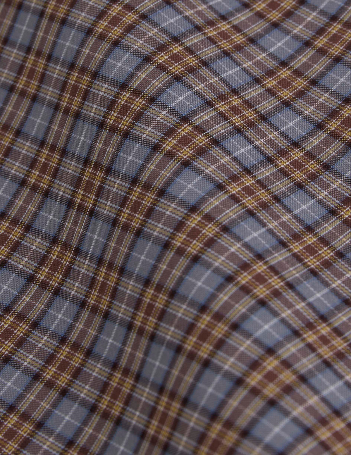 Chemise oversize Pia à carreaux marrons - Popeline - Col Officier