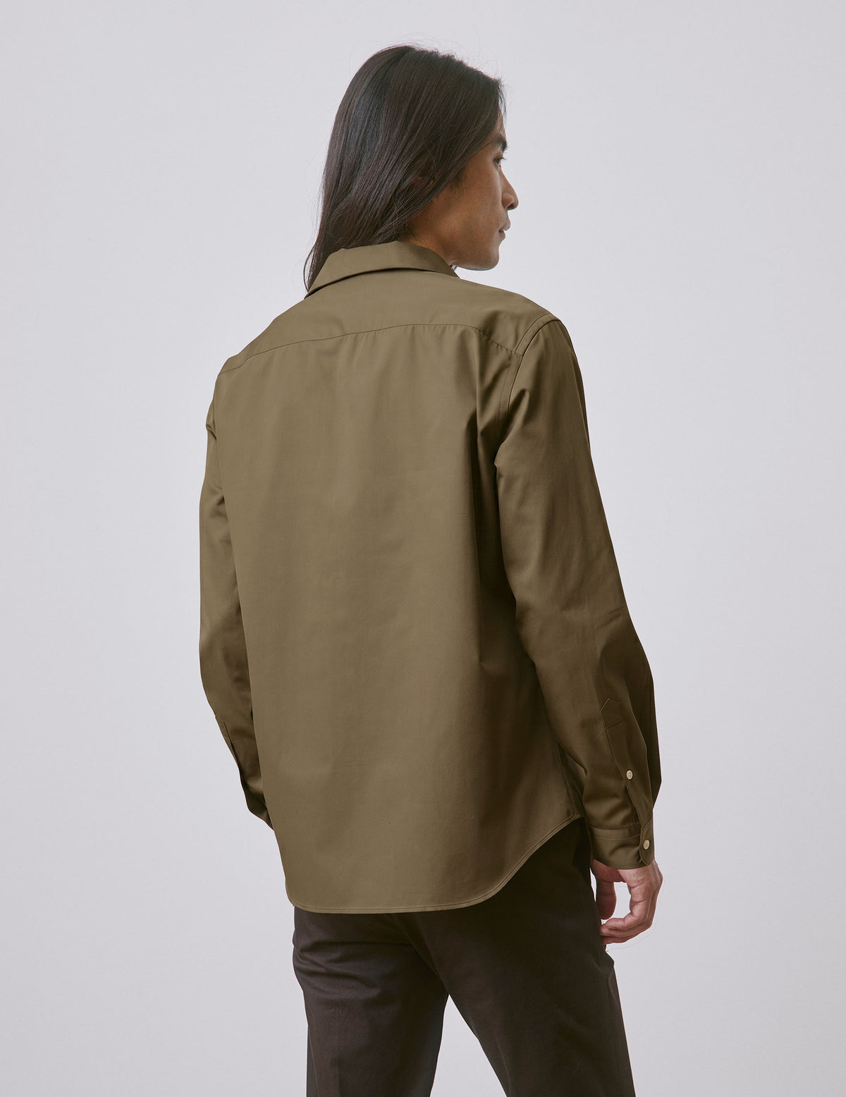 Chemise Pio taupe - Twill - Col Transformable