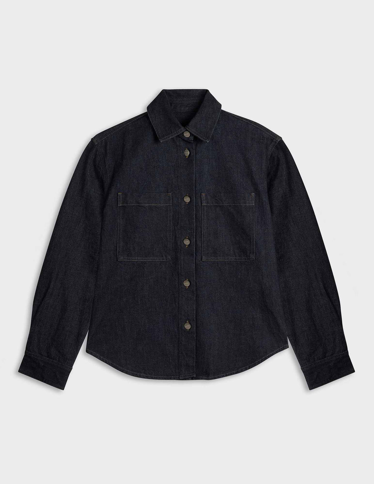 Surchemise Priscilla en denim bleu marine - Denim - Col Chemise
