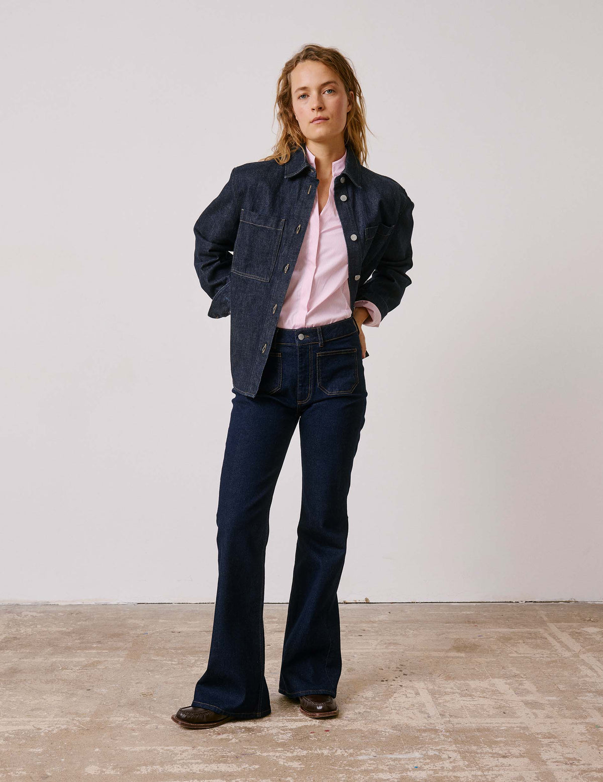 Surchemise Priscilla en denim bleu marine - Denim - Col Chemise