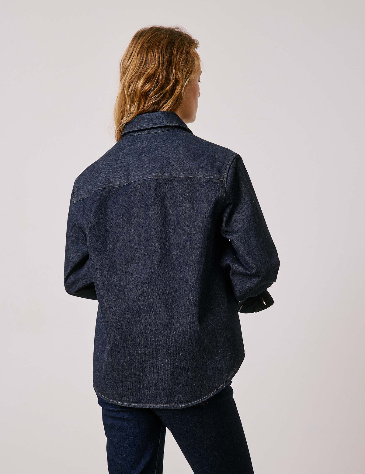 Surchemise Priscilla en denim bleu marine - Denim - Col Chemise