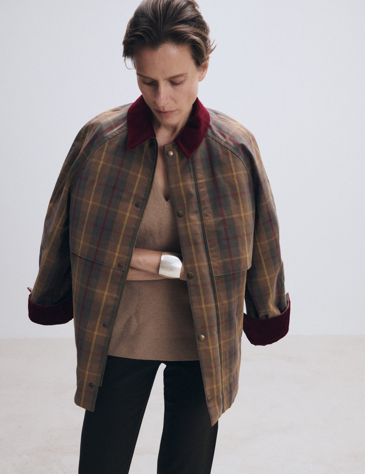 Blouson Pénelope en coton à carreaux