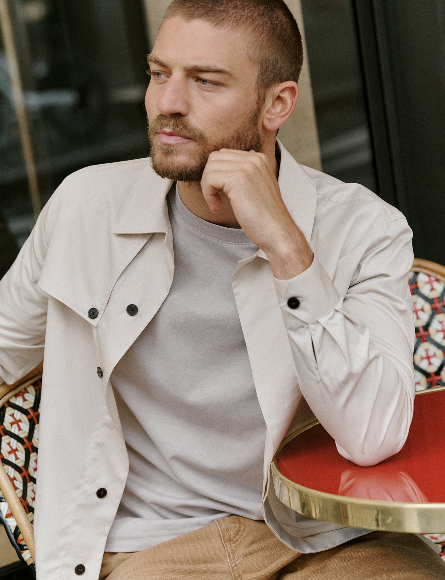 Chemise Saint-Germain écrue - Twill - Col Chemise