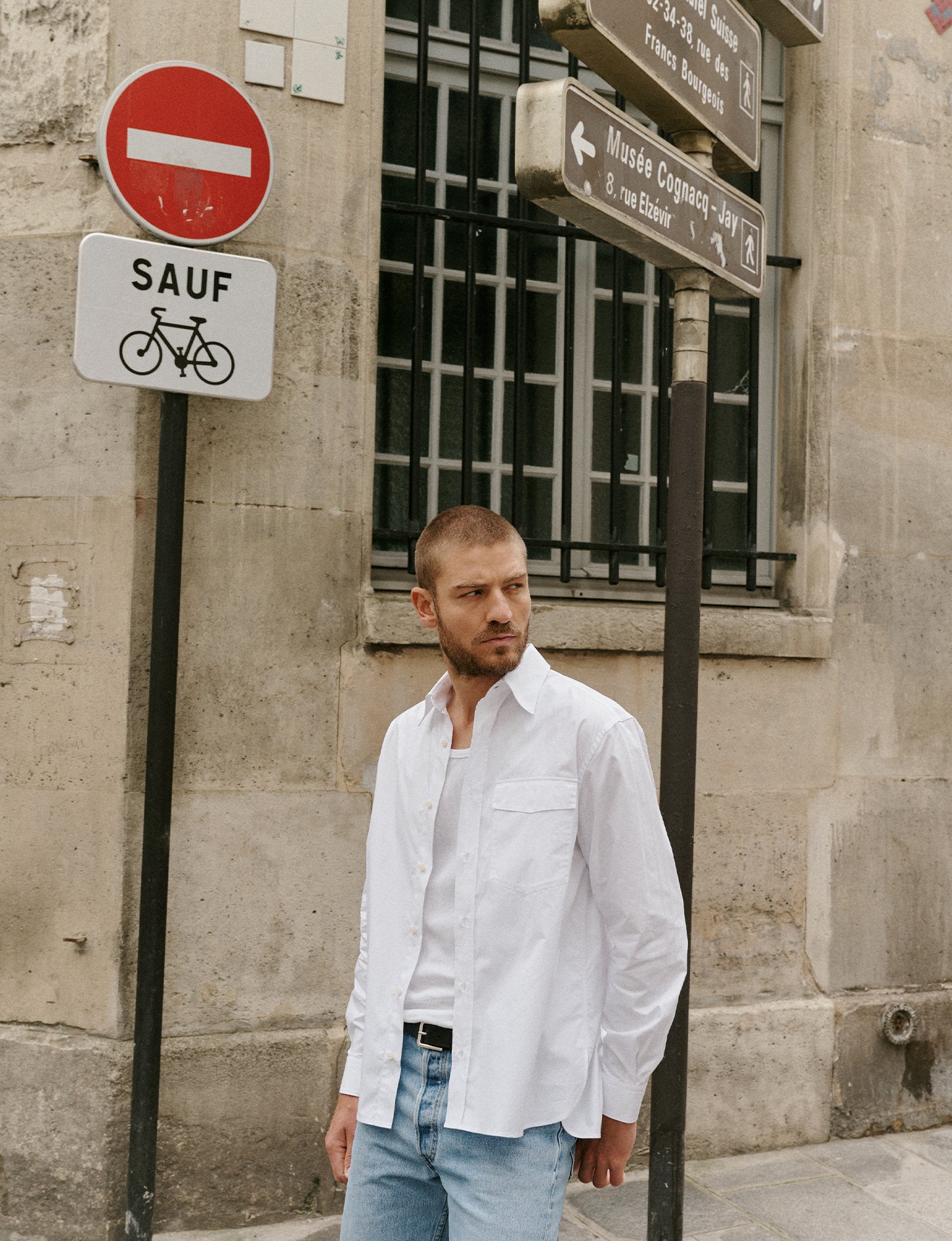 Chemise Marais blanche - Popeline - Col Français
