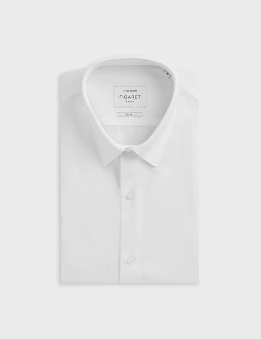 Fitted white Prestige shirt - Poplin - Figaret Collar