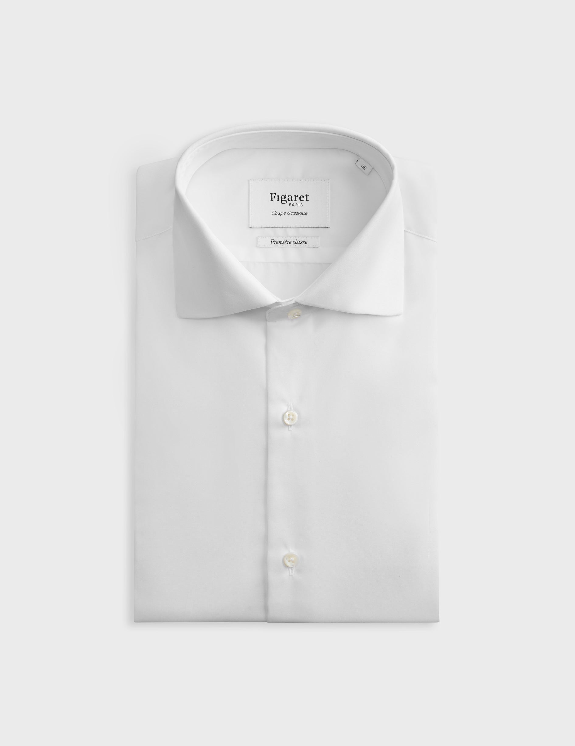 Chemise Classique Voyage blanche - Popeline - Col Italien - Repassage facile