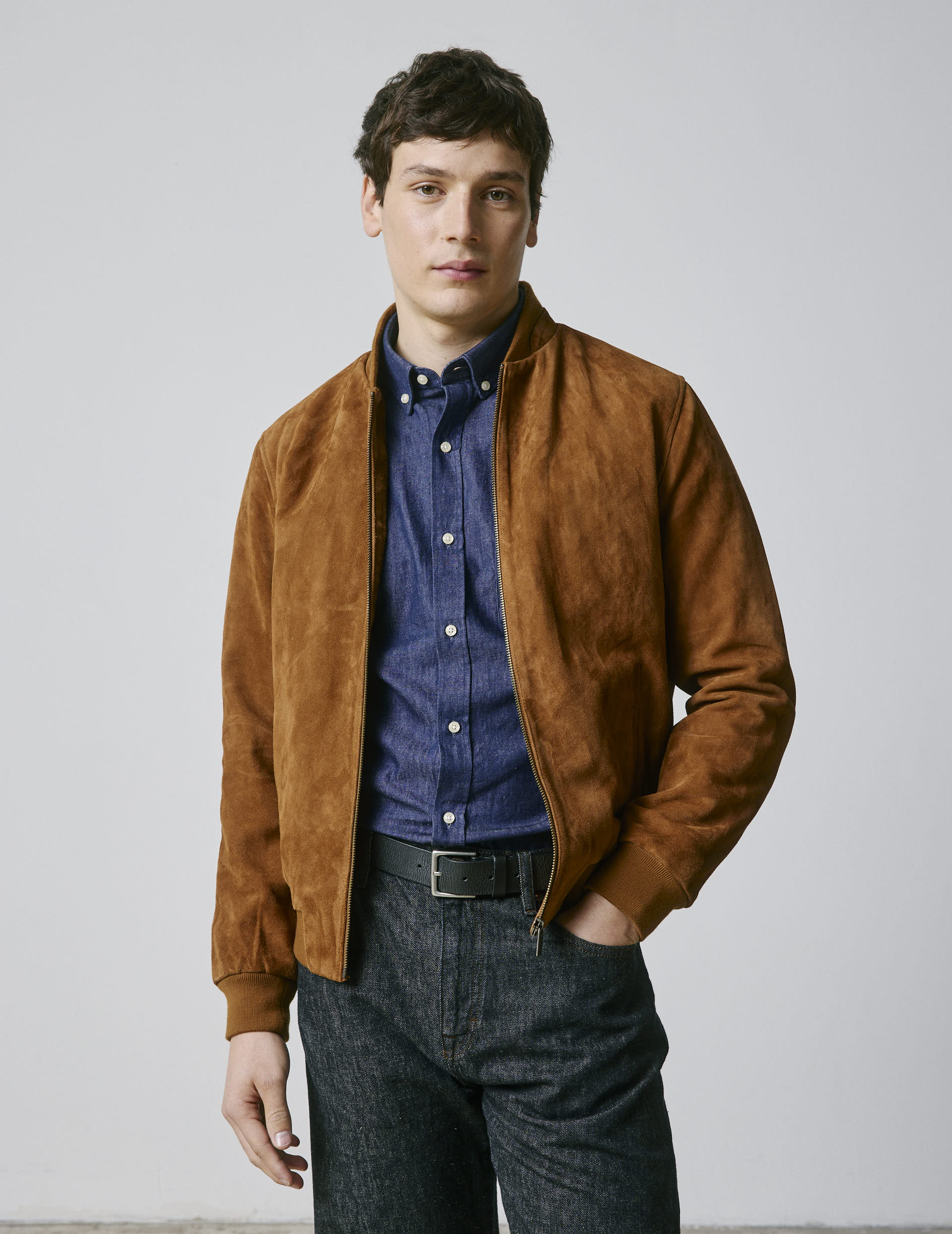 TOM FORD カシミヤスエードレザージャケット サイズ48 キャメル キャメル スエード ブルゾン Léo -