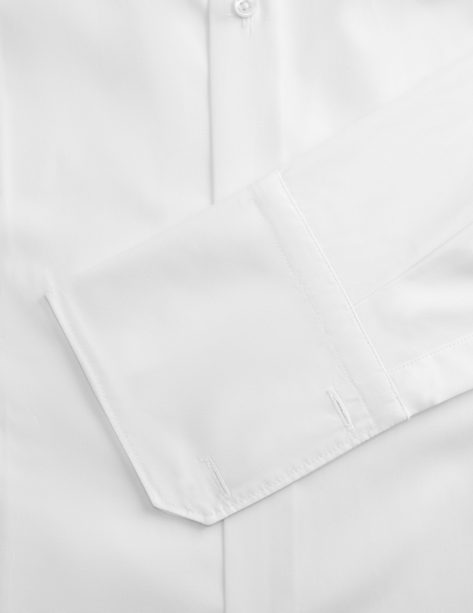 Semi-fitted white shirt - Poplin - Figaret Collar - French Cuffs