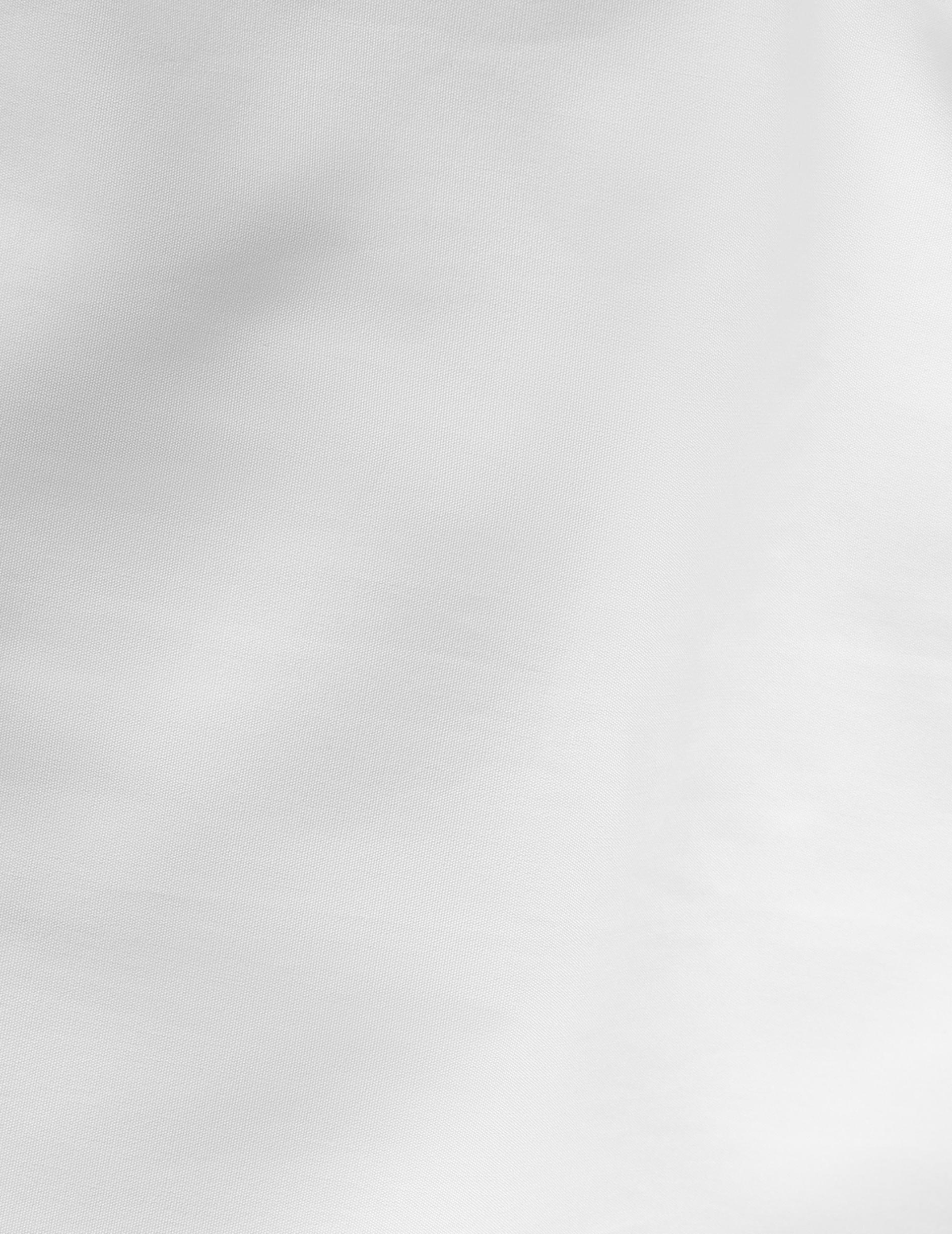 Fitted Hidden buttons placket white shirt - Poplin - Figaret Collar