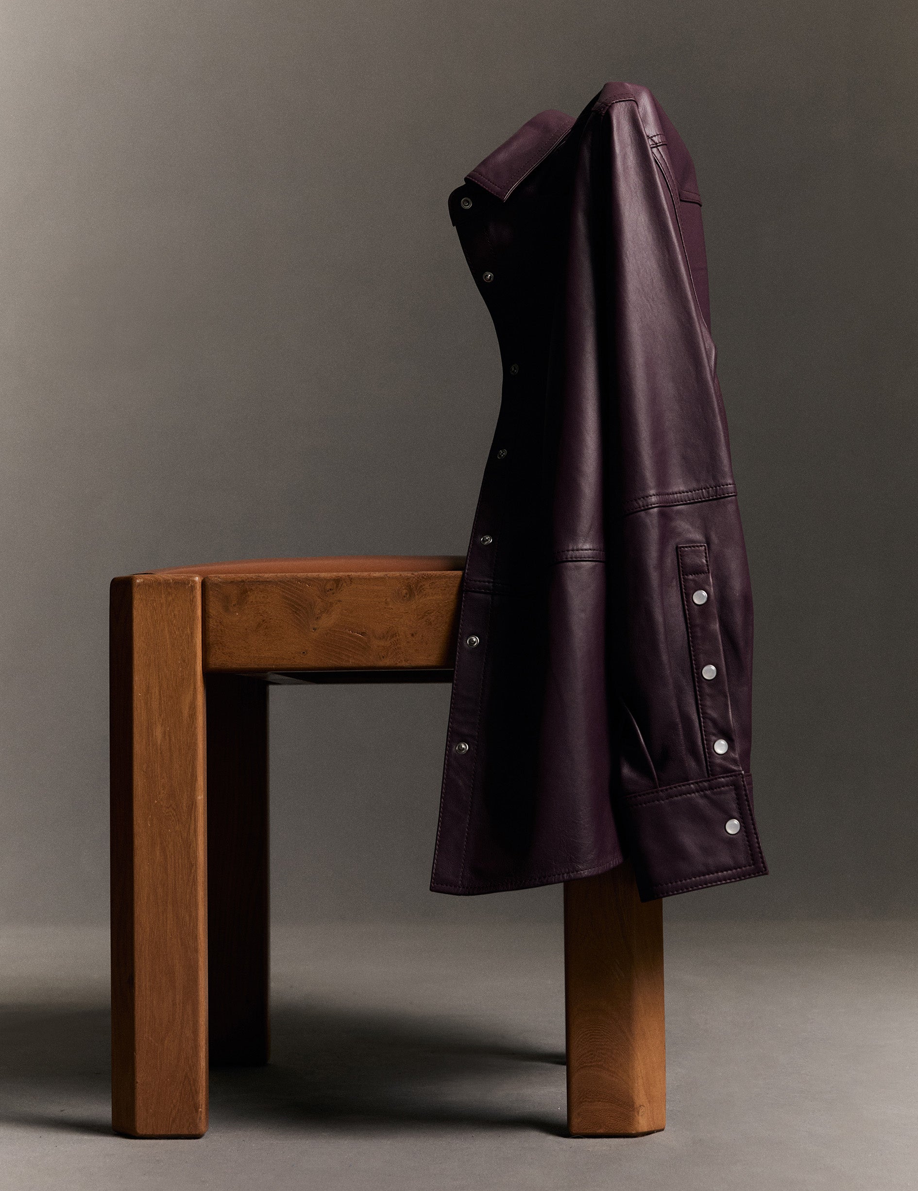 Surchemise Marylou en cuir violine