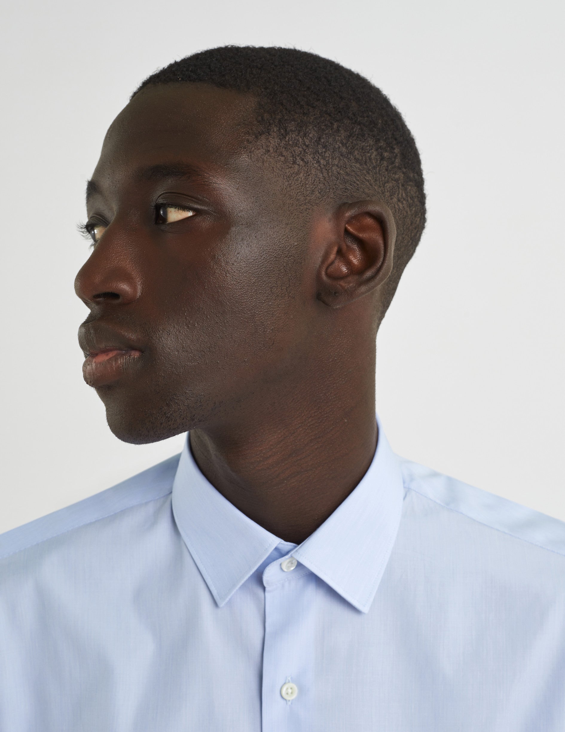 Chemise Semi-ajustée rayée bleue - Popeline - Col Figaret - Poignets Mousquetaires