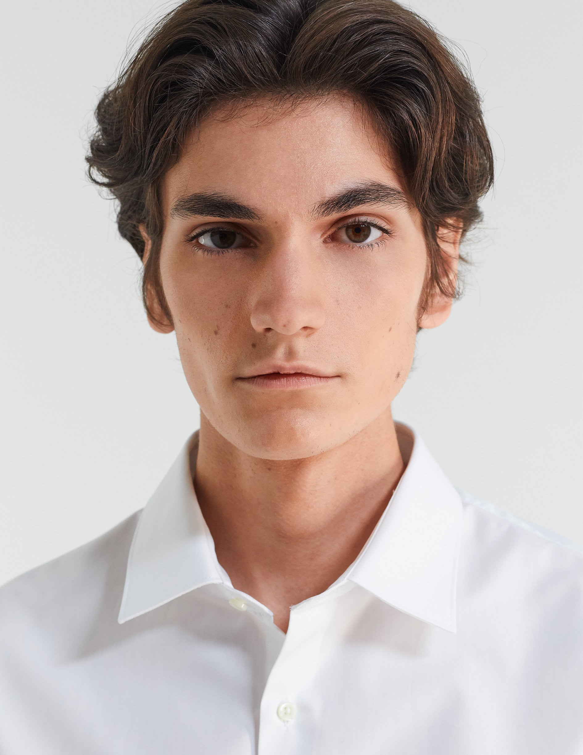 Chemise Ajustée blanche - Popeline - Col Figaret - Poignets Mousquetaires