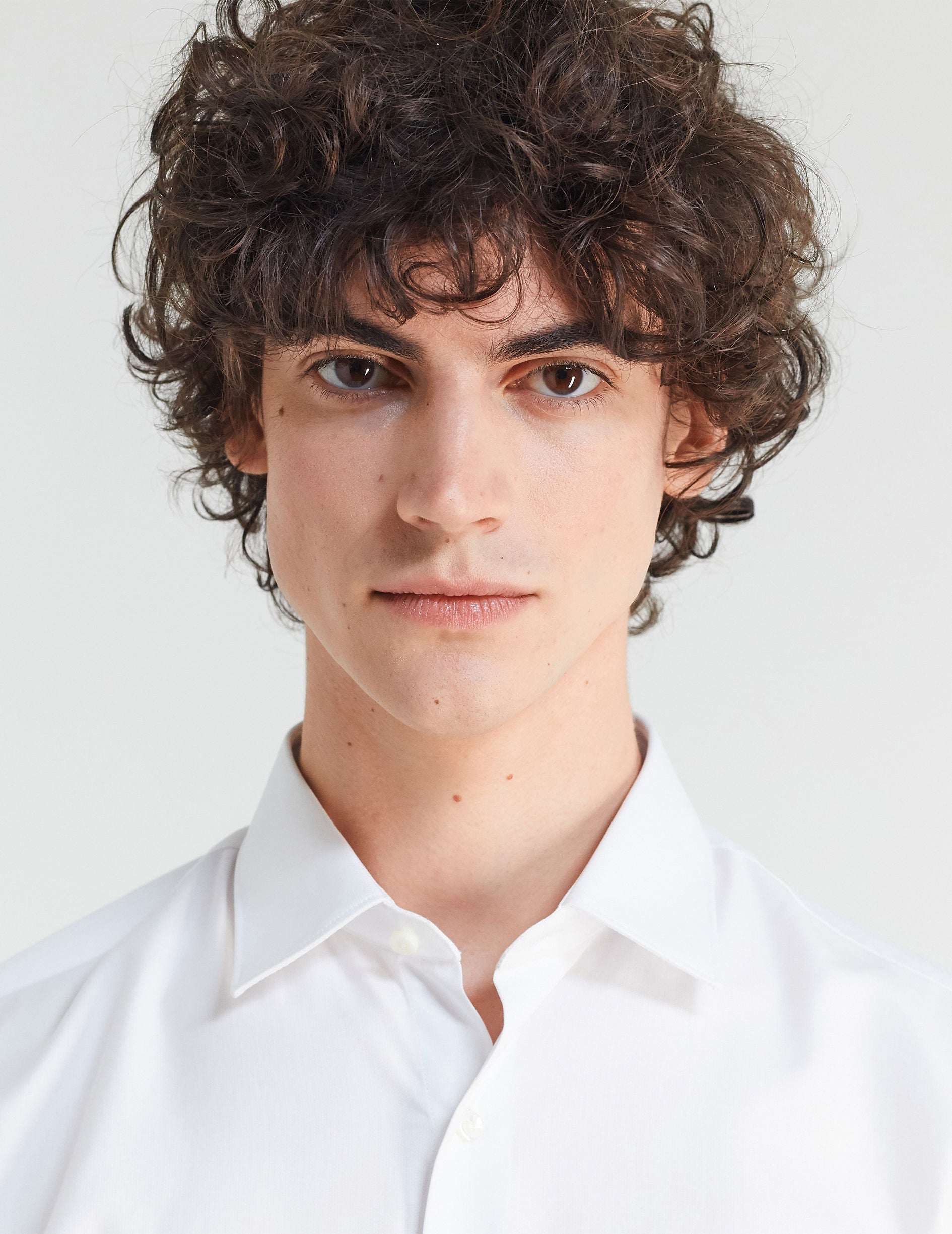 Chemise Semi-ajustée blanche - Façonné - Col Figaret